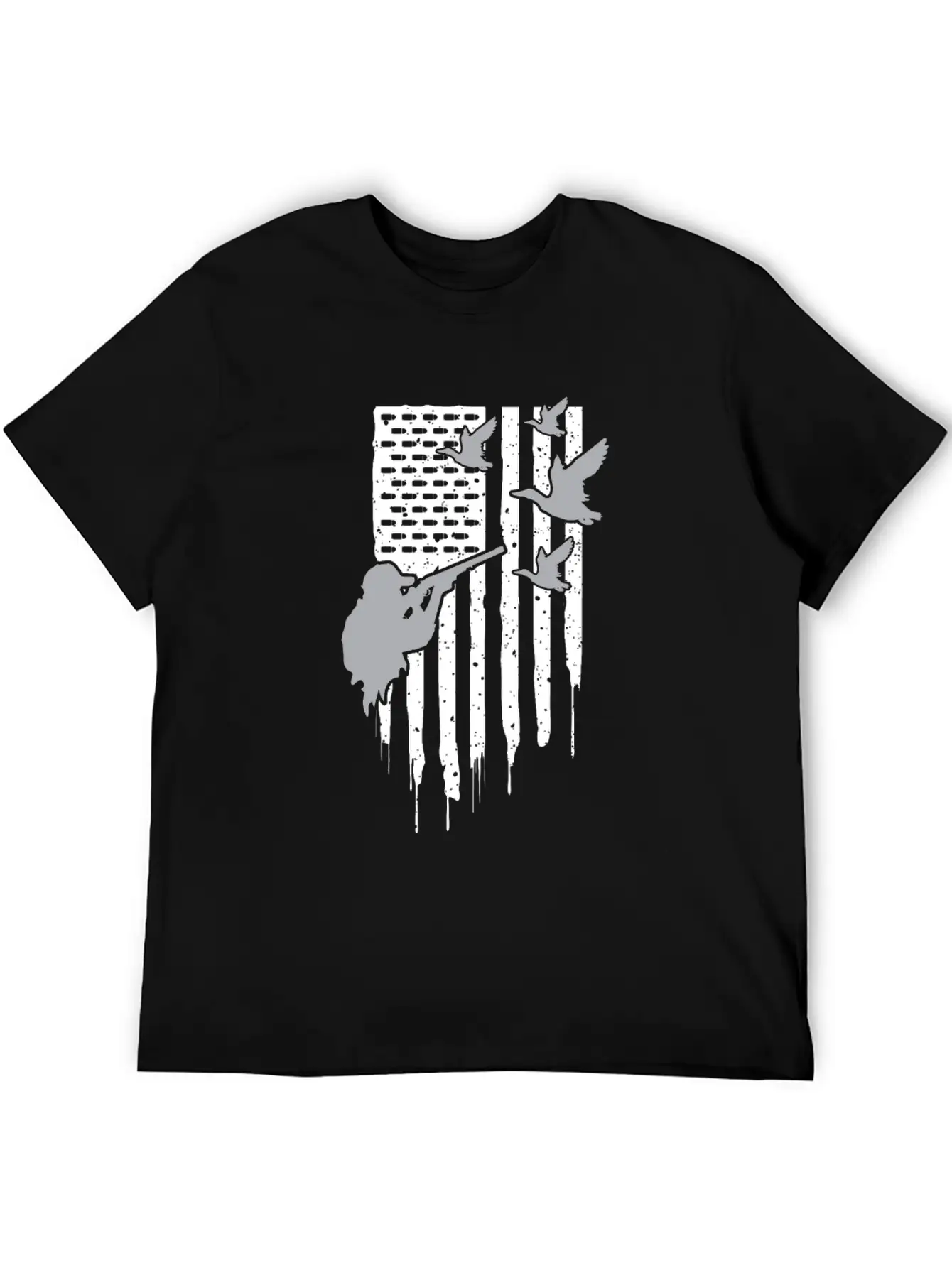 American Flag Duck Hunting Unisex Casual T-Shirt – Clean Design For Daily Comfort