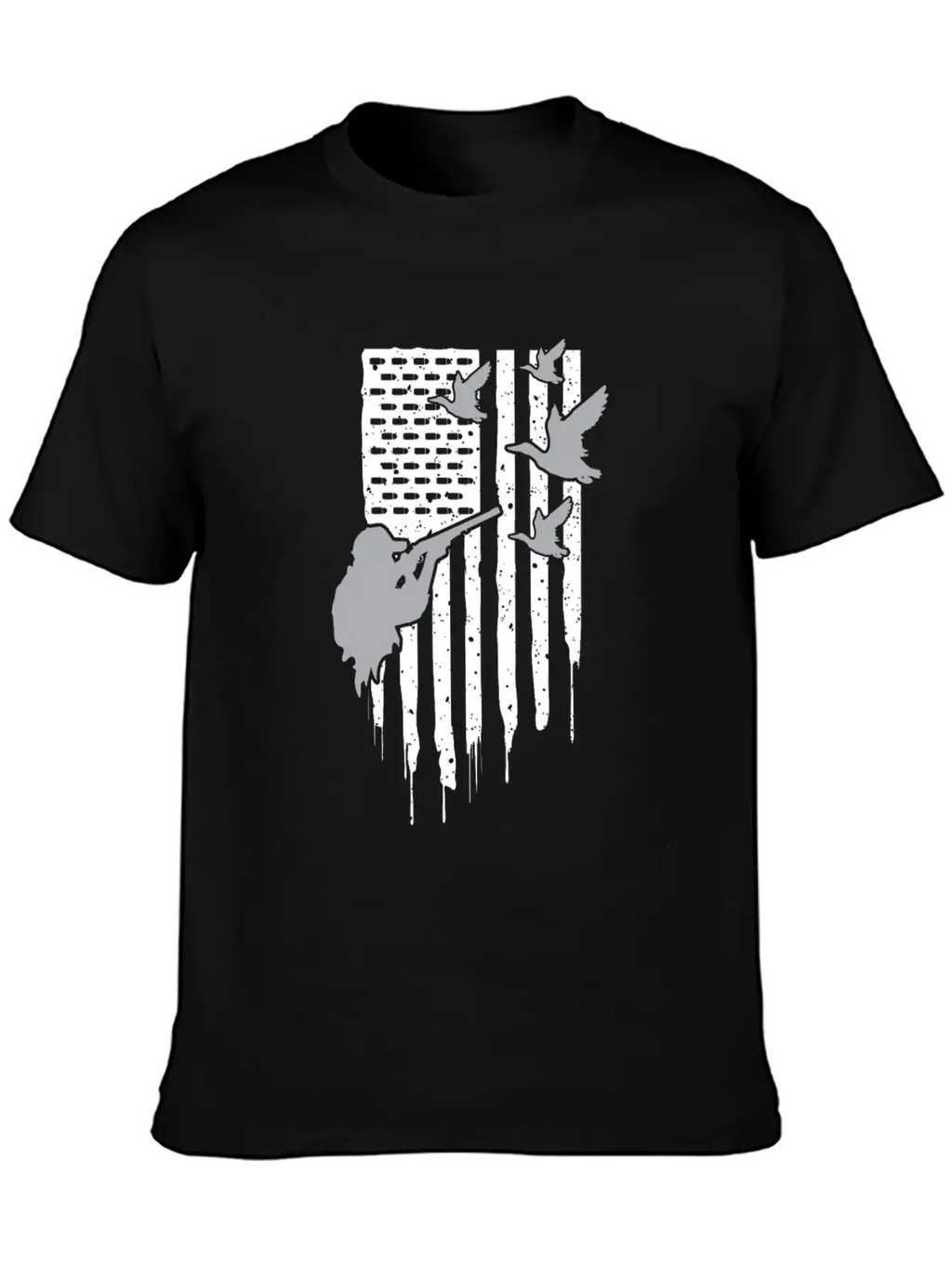 American Flag Duck Hunting Unisex Casual T-Shirt – Clean Design For Daily Comfort