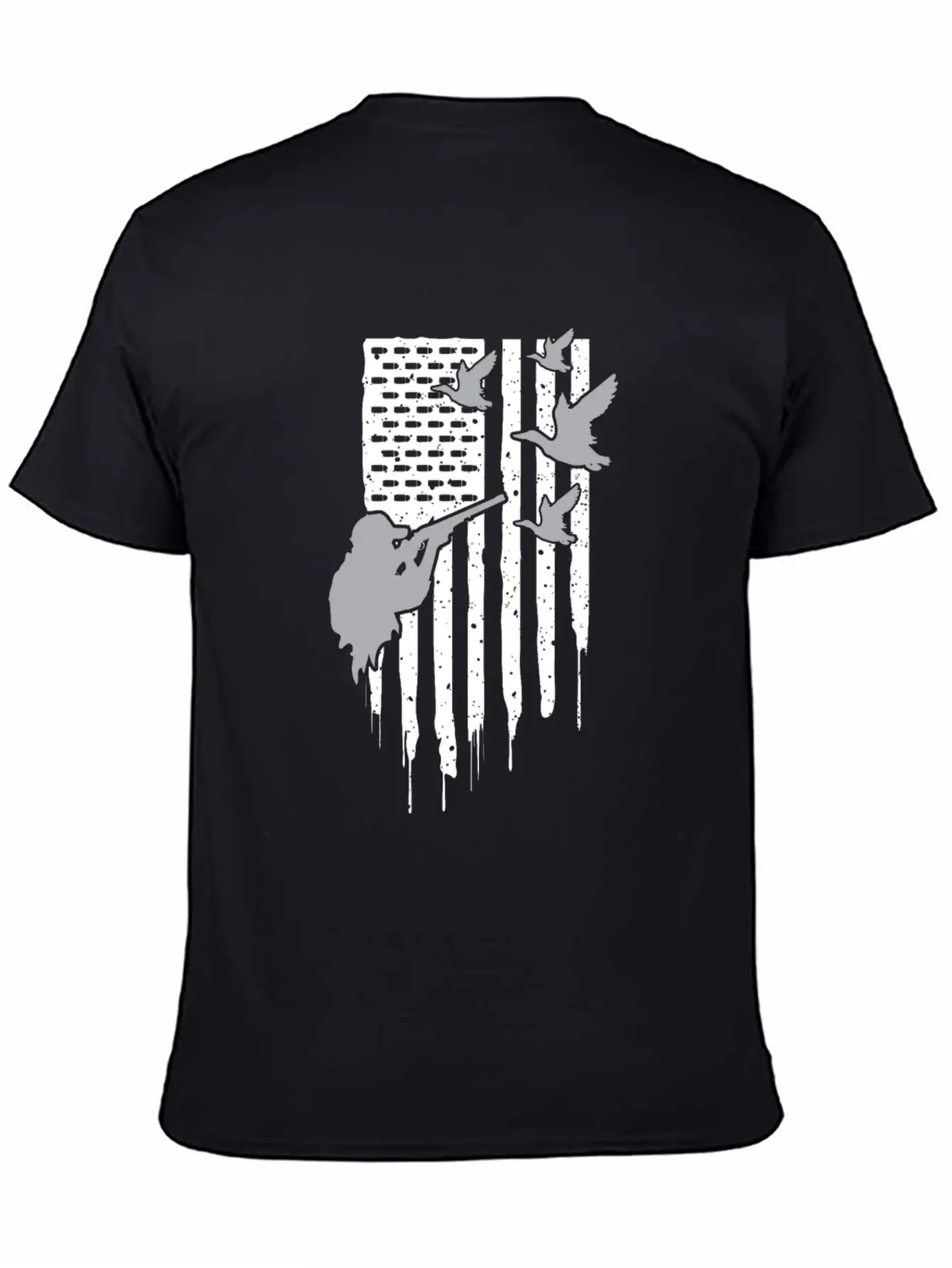 American Flag Duck Hunting Unisex Casual T-Shirt – Clean Design For Daily Comfort