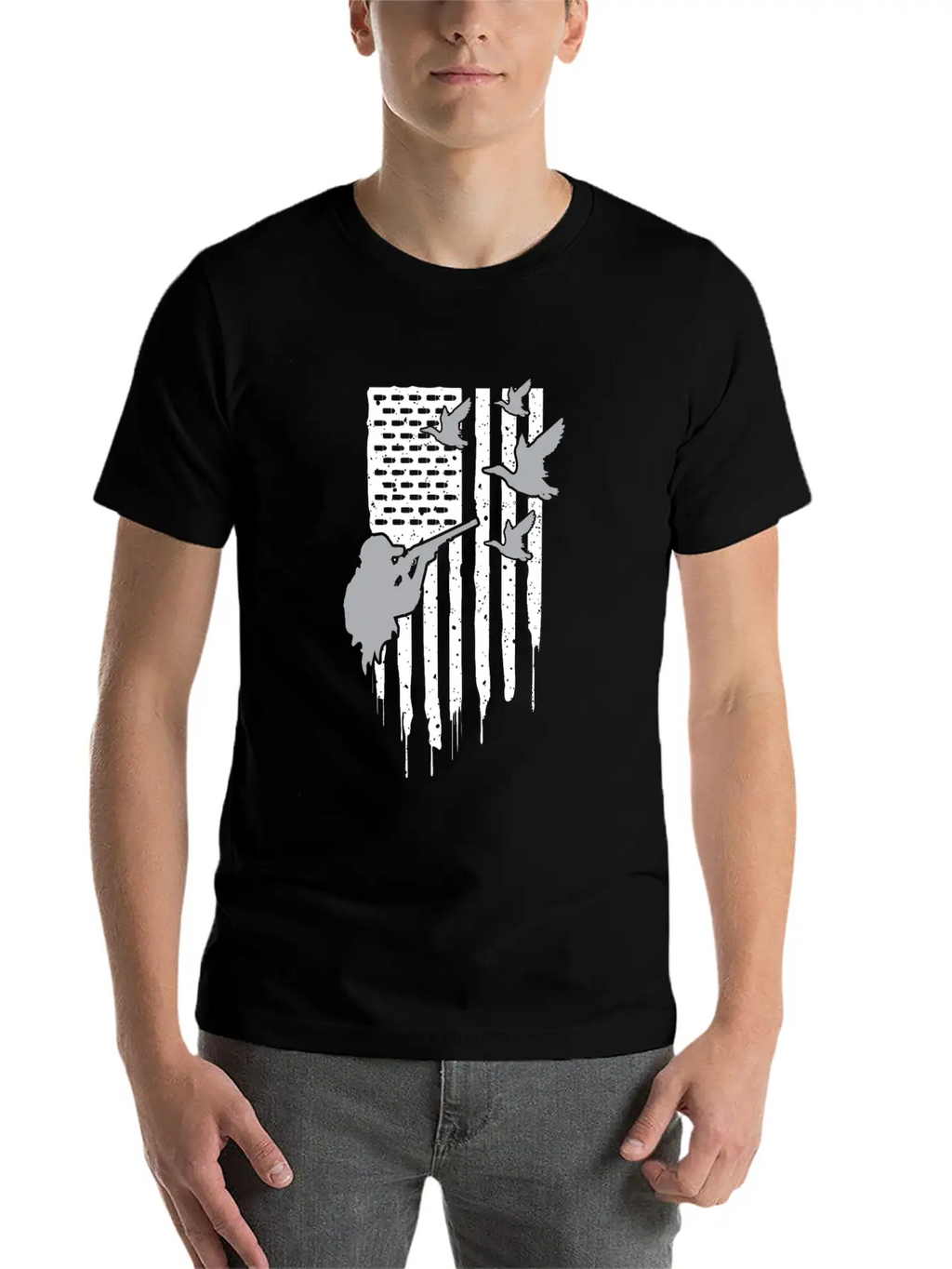 American Flag Duck Hunting Unisex Casual T-Shirt – Clean Design For Daily Comfort
