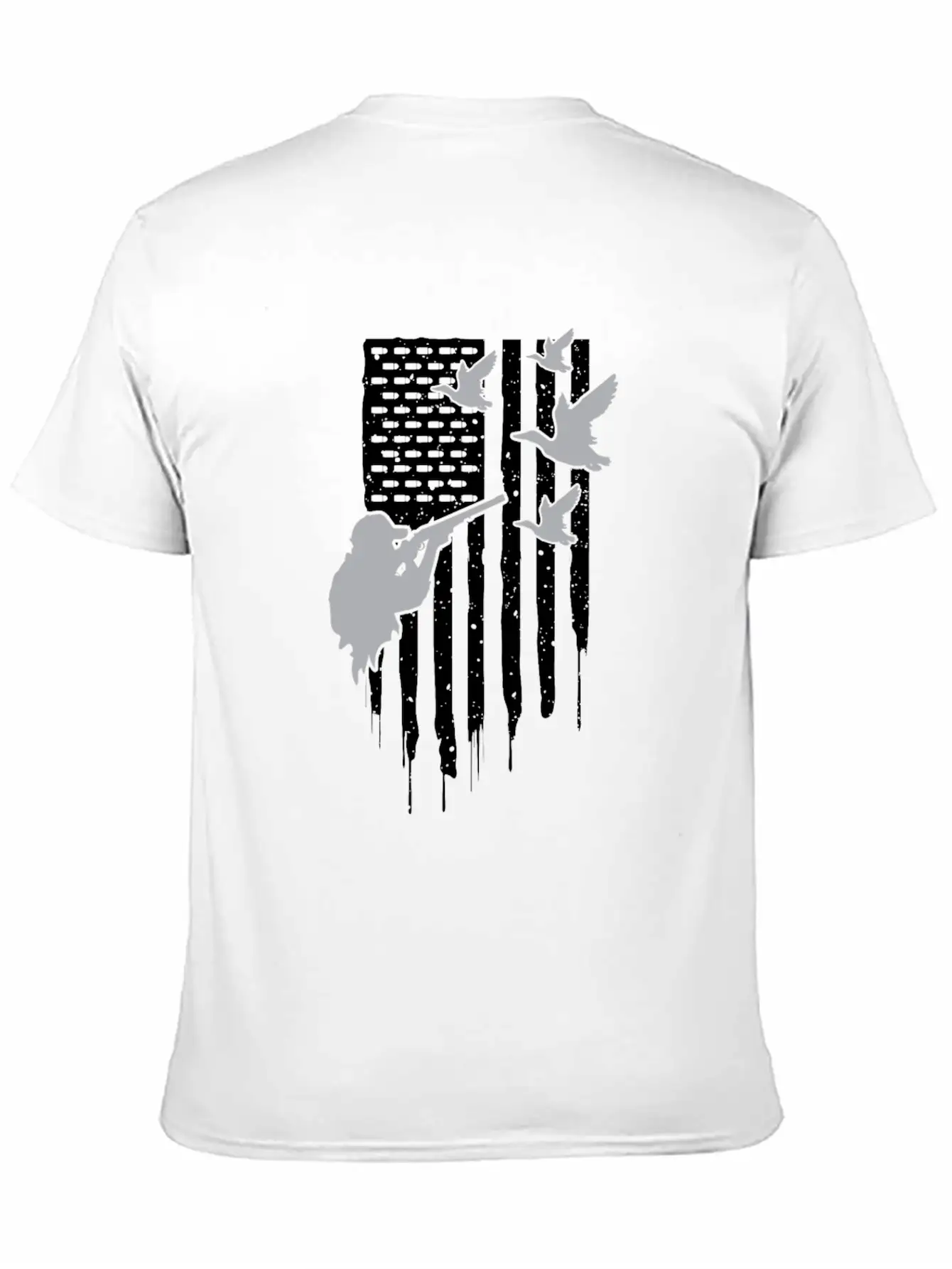 American Flag Duck Hunting Unisex Casual T-Shirt – Clean Design For Daily Comfort