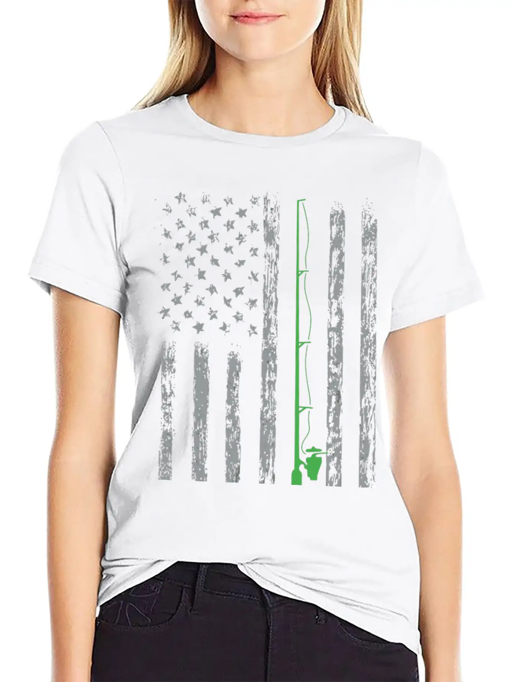 American Flag Fishing Gifts Retro Us Flag Vintage Unisex Short Sleeve Soft Cotton T-Shirt – Casual Everyday Wear