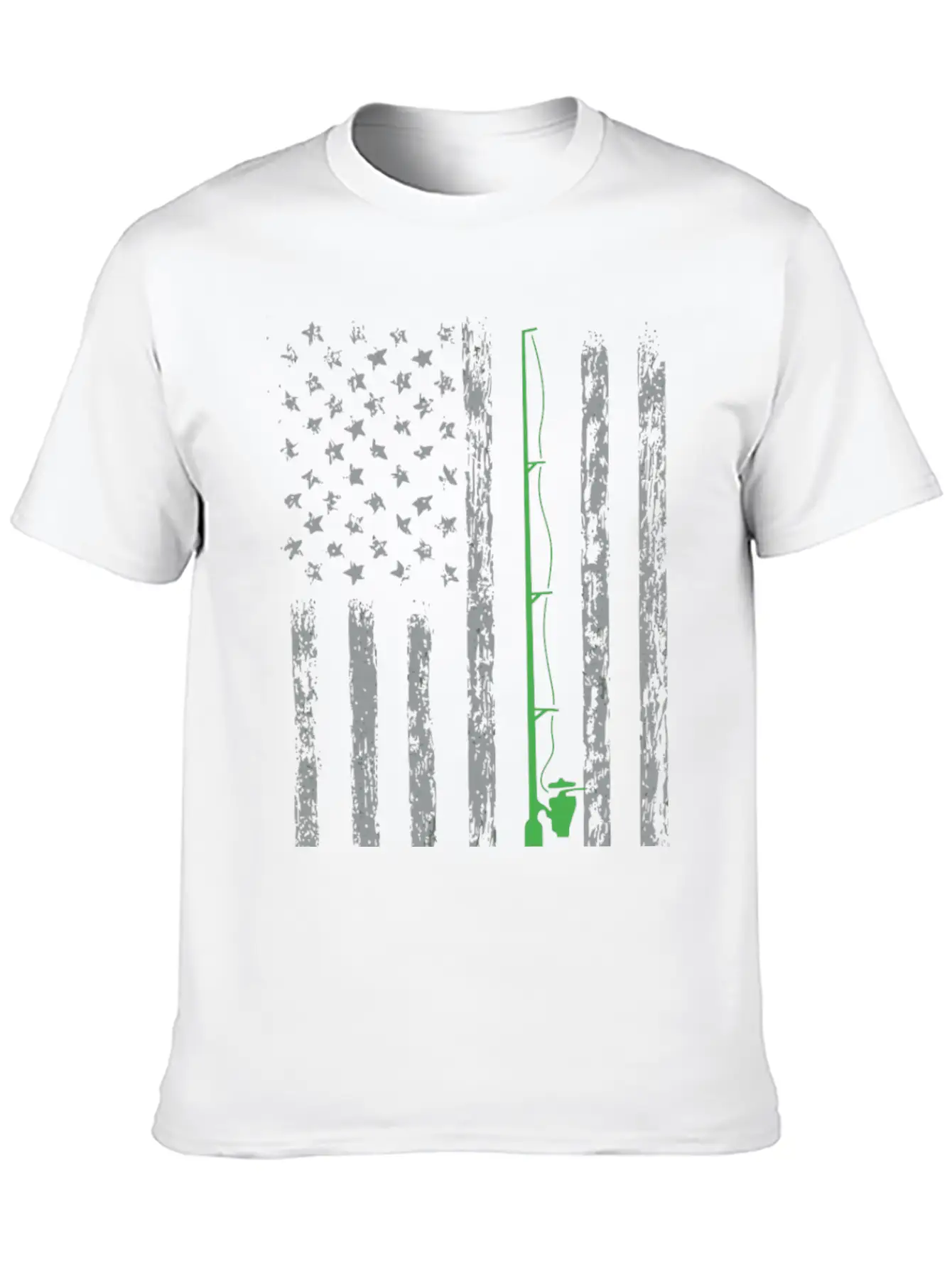 American Flag Fishing Gifts Retro Us Flag Vintage Unisex Short Sleeve Soft Cotton T-Shirt – Casual Everyday Wear