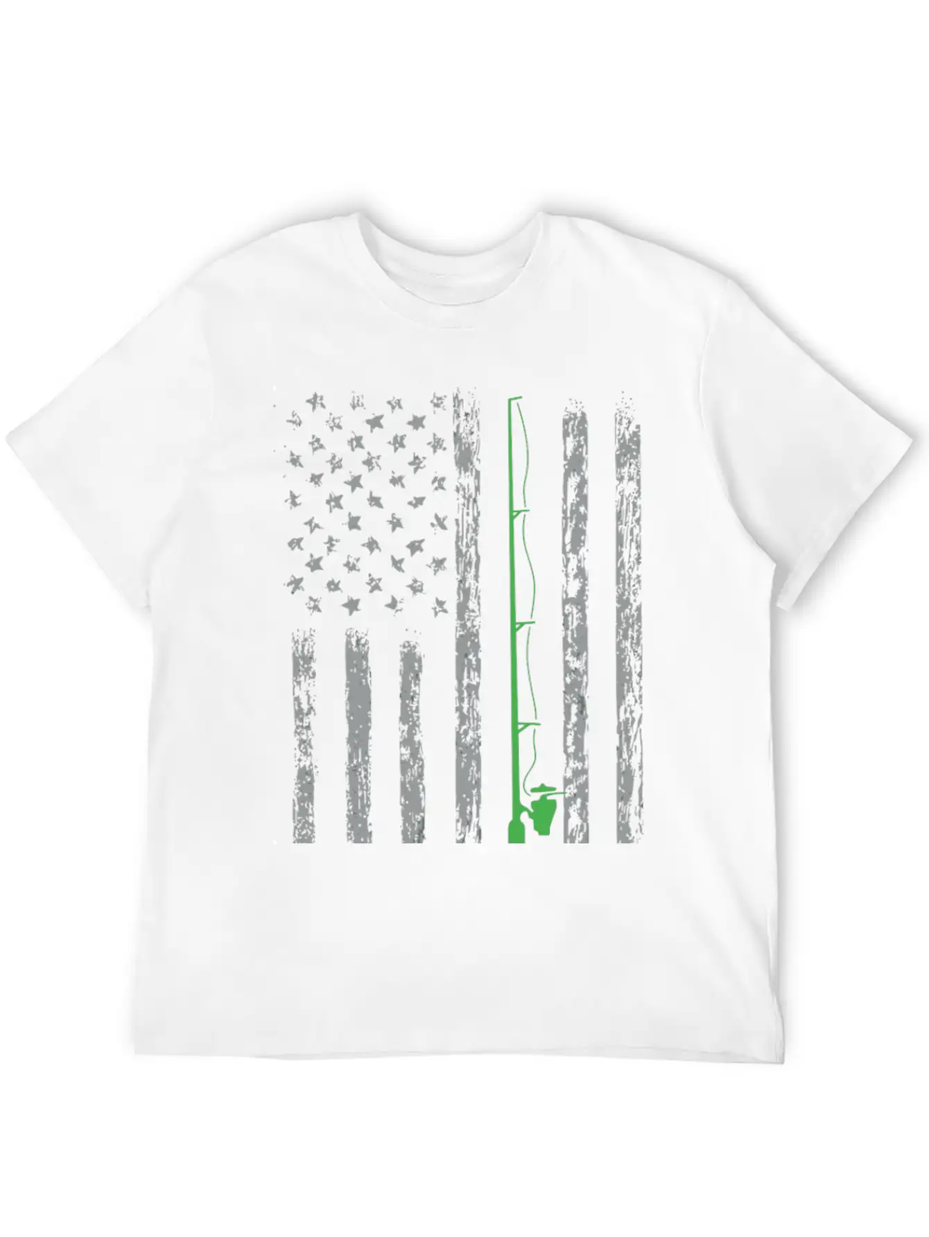 American Flag Fishing Gifts Retro Us Flag Vintage Unisex Short Sleeve Soft Cotton T-Shirt – Casual Everyday Wear
