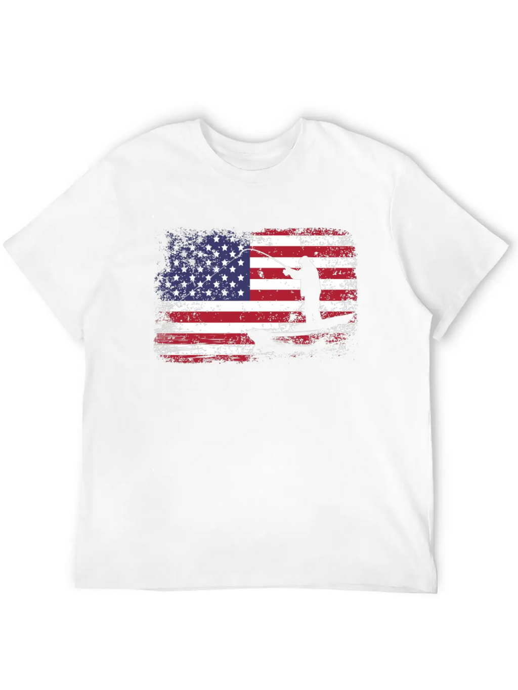 American Flag Fishing Stylish Everyday T-Shirt – Unisex Basic Cotton Tee