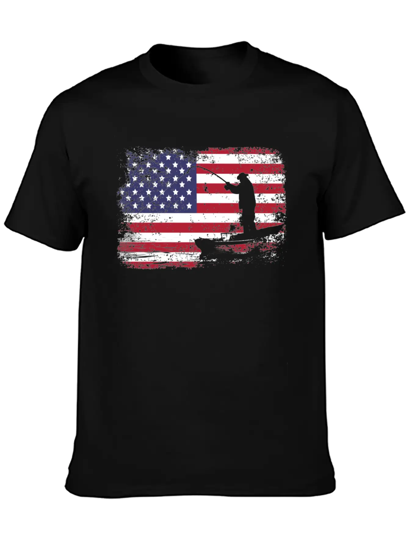 American Flag Fishing Stylish Everyday T-Shirt – Unisex Basic Cotton Tee