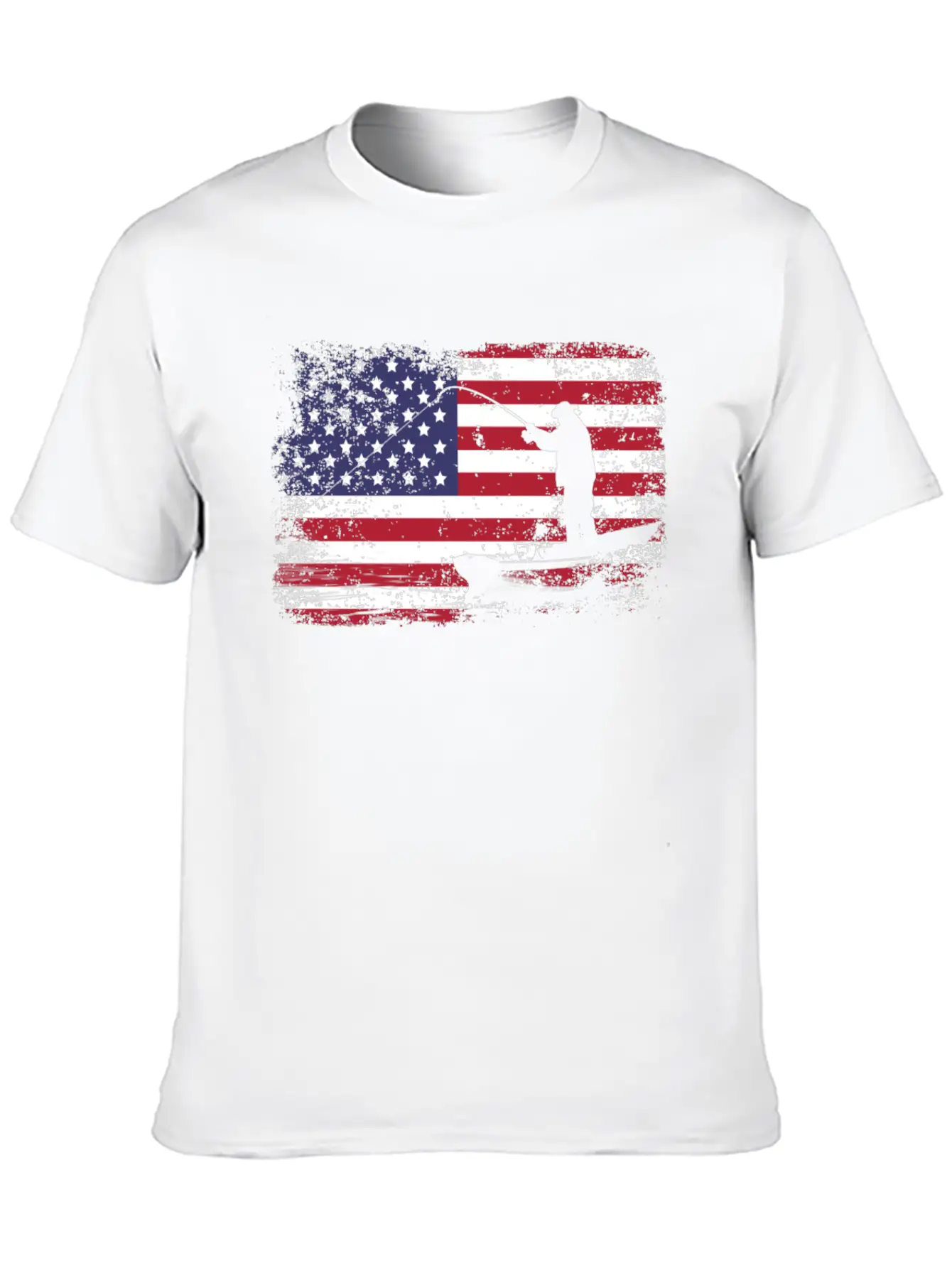 American Flag Fishing Stylish Everyday T-Shirt – Unisex Basic Cotton Tee