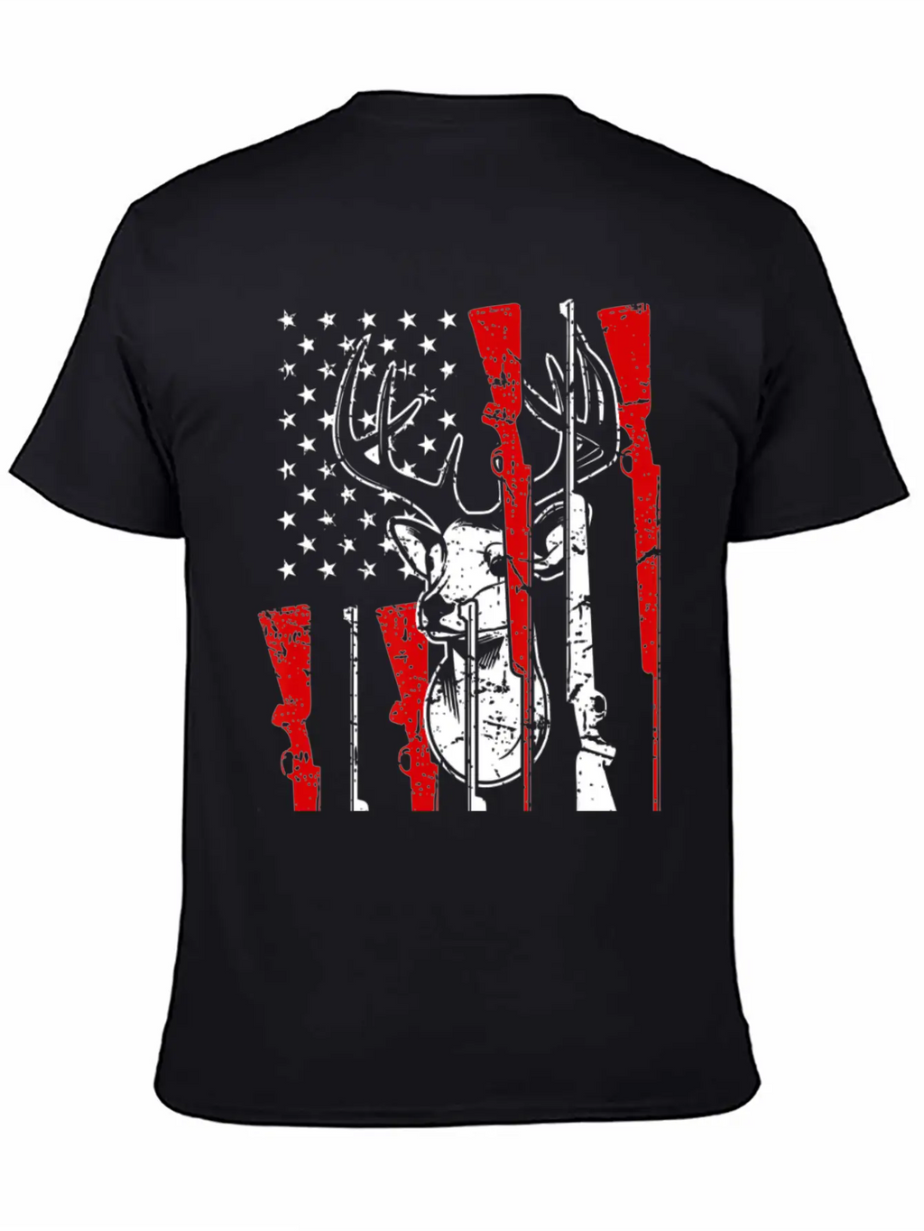 American Flag Hunting Deer 4th Of July Awesome USA Stylish Everyday T-Shirt – Unisex Basic Cotton Tee