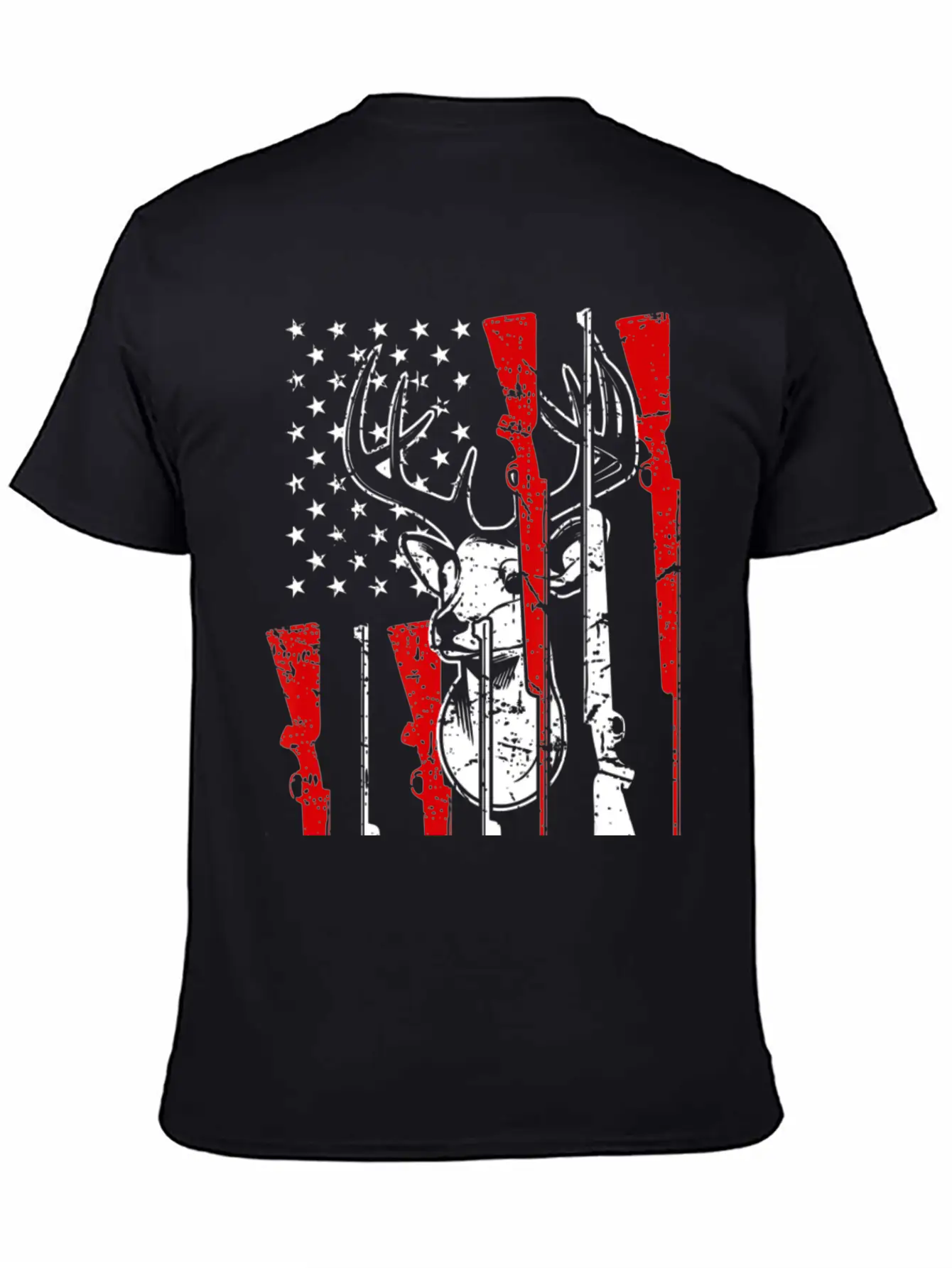 American Flag Hunting Deer 4th Of July Awesome USA Stylish Everyday T-Shirt – Unisex Basic Cotton Tee
