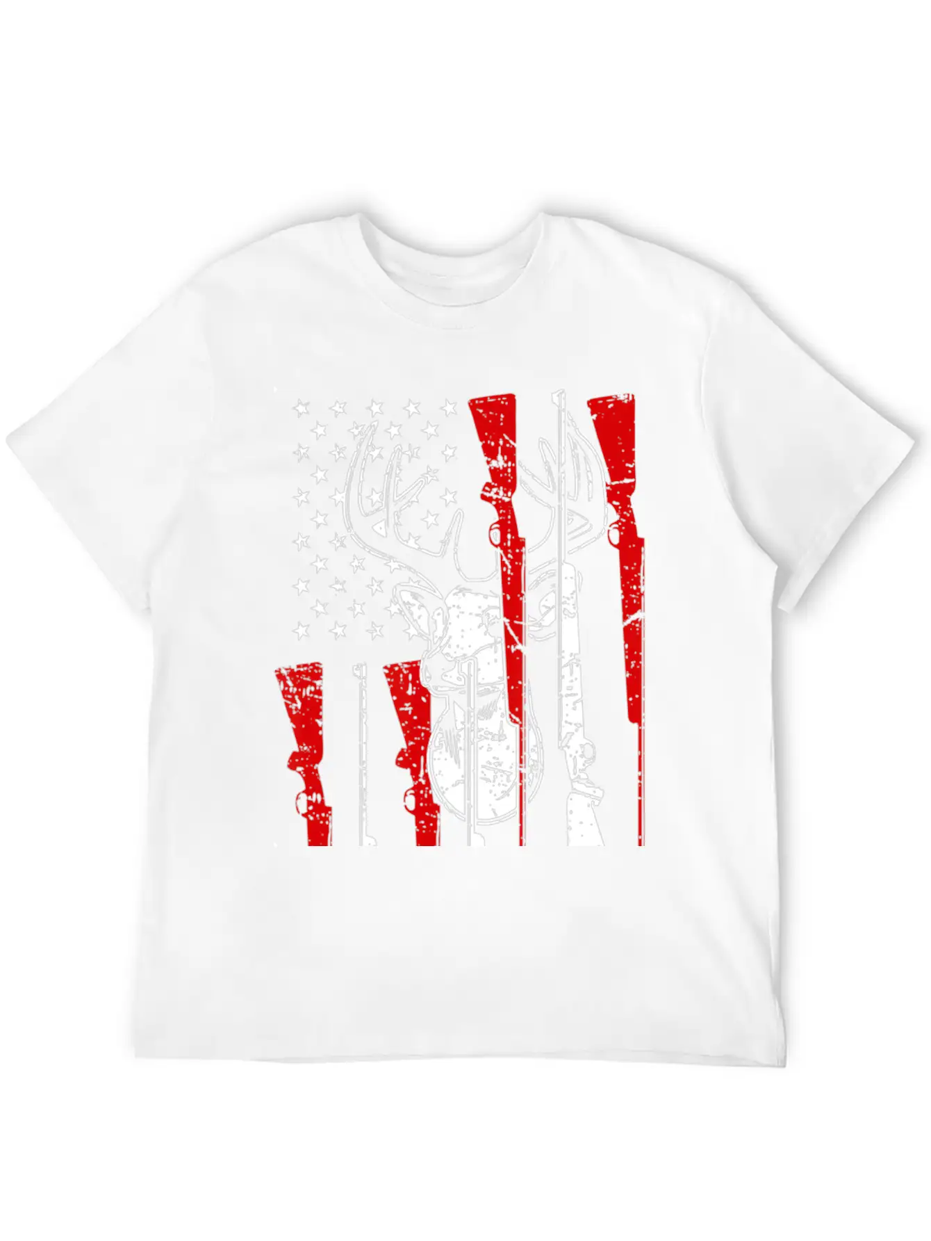 American Flag Hunting Deer 4th Of July Awesome USA Stylish Everyday T-Shirt – Unisex Basic Cotton Tee