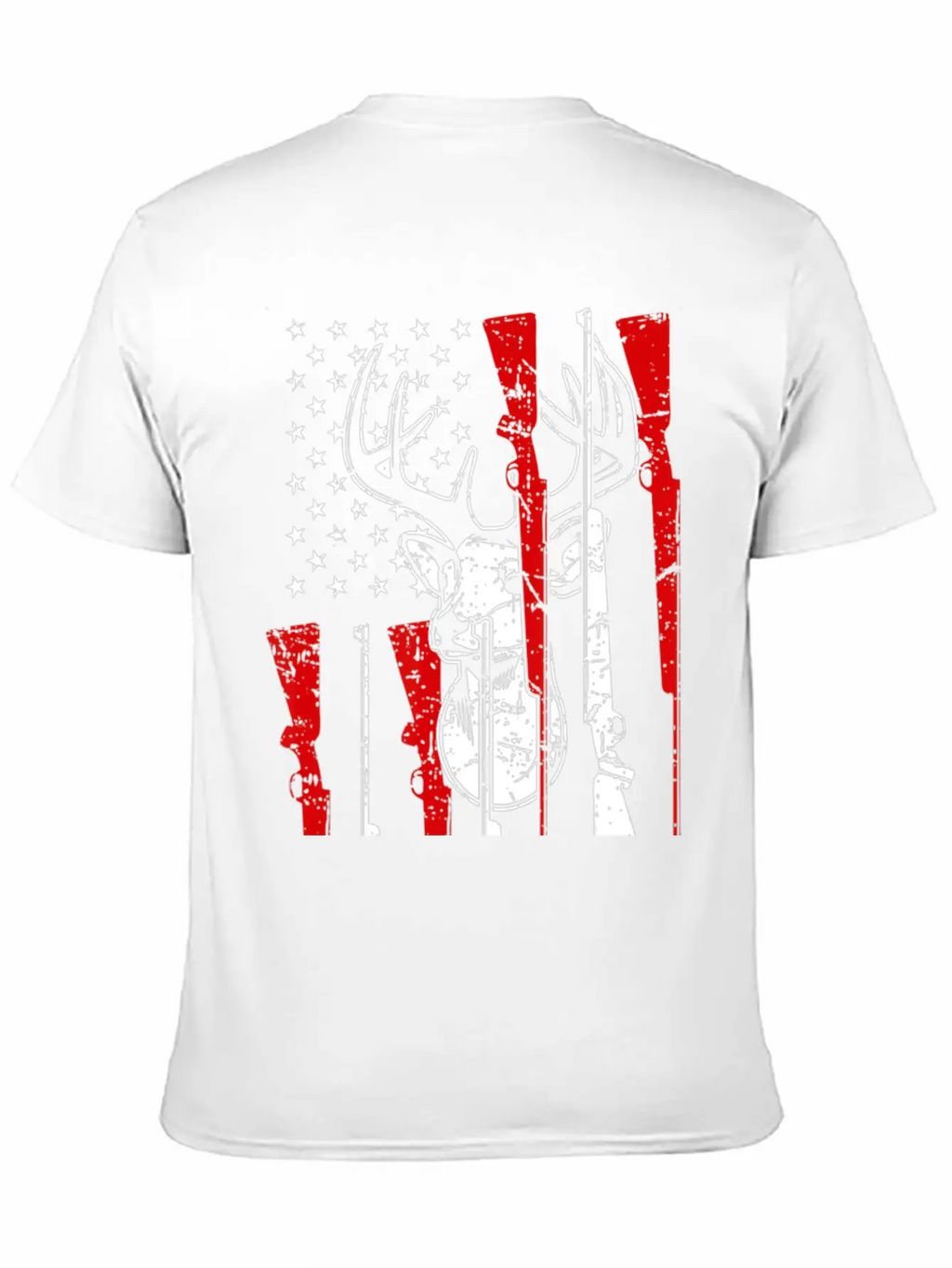 American Flag Hunting Deer 4th Of July Awesome USA Stylish Everyday T-Shirt – Unisex Basic Cotton Tee