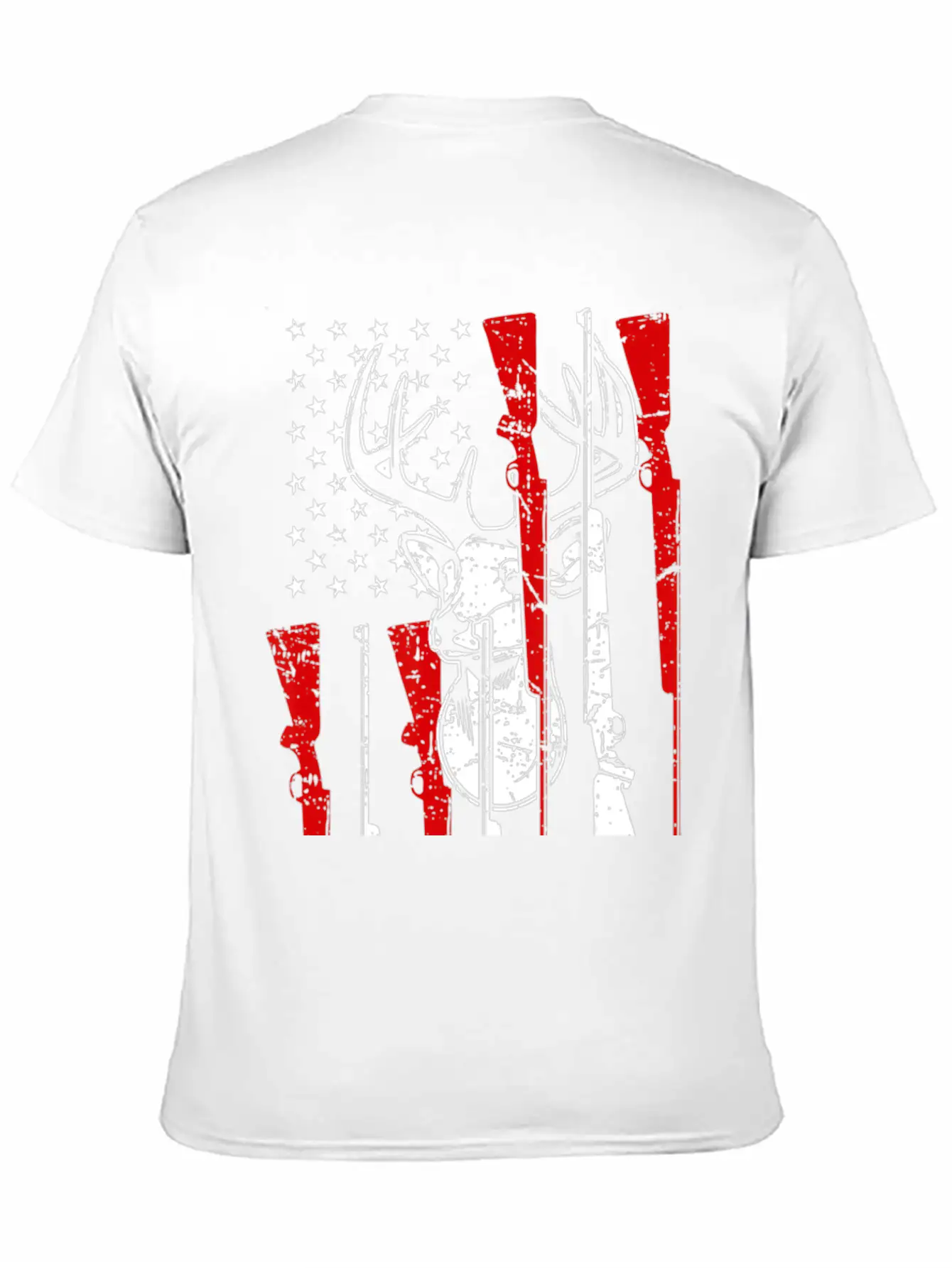 American Flag Hunting Deer 4th Of July Awesome USA Stylish Everyday T-Shirt – Unisex Basic Cotton Tee