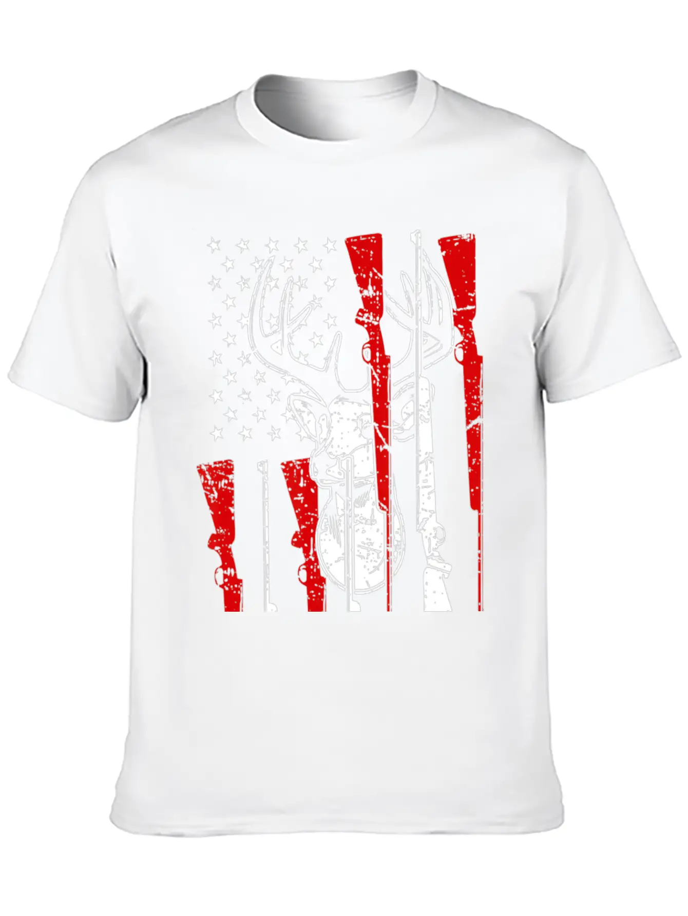 American Flag Hunting Deer 4th Of July Awesome USA Stylish Everyday T-Shirt – Unisex Basic Cotton Tee