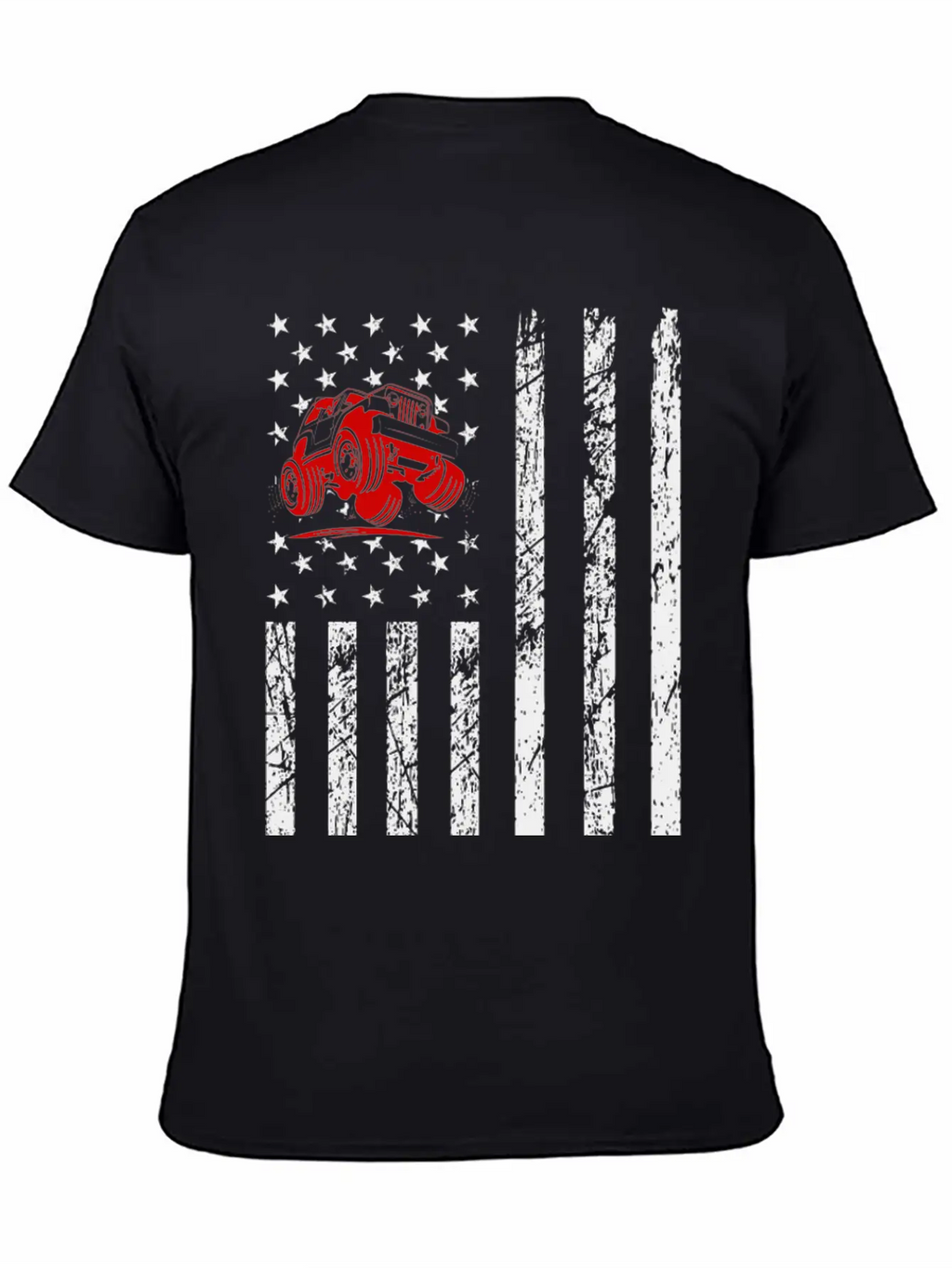 American Flag Jeep Unisex Casual T-Shirt – Clean Design For Daily Comfort