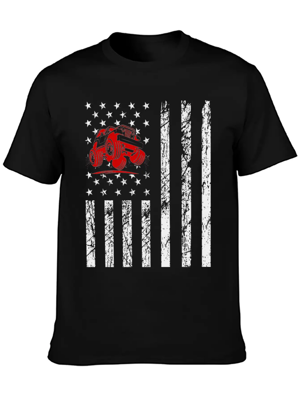 American Flag Jeep Unisex Casual T-Shirt – Clean Design For Daily Comfort