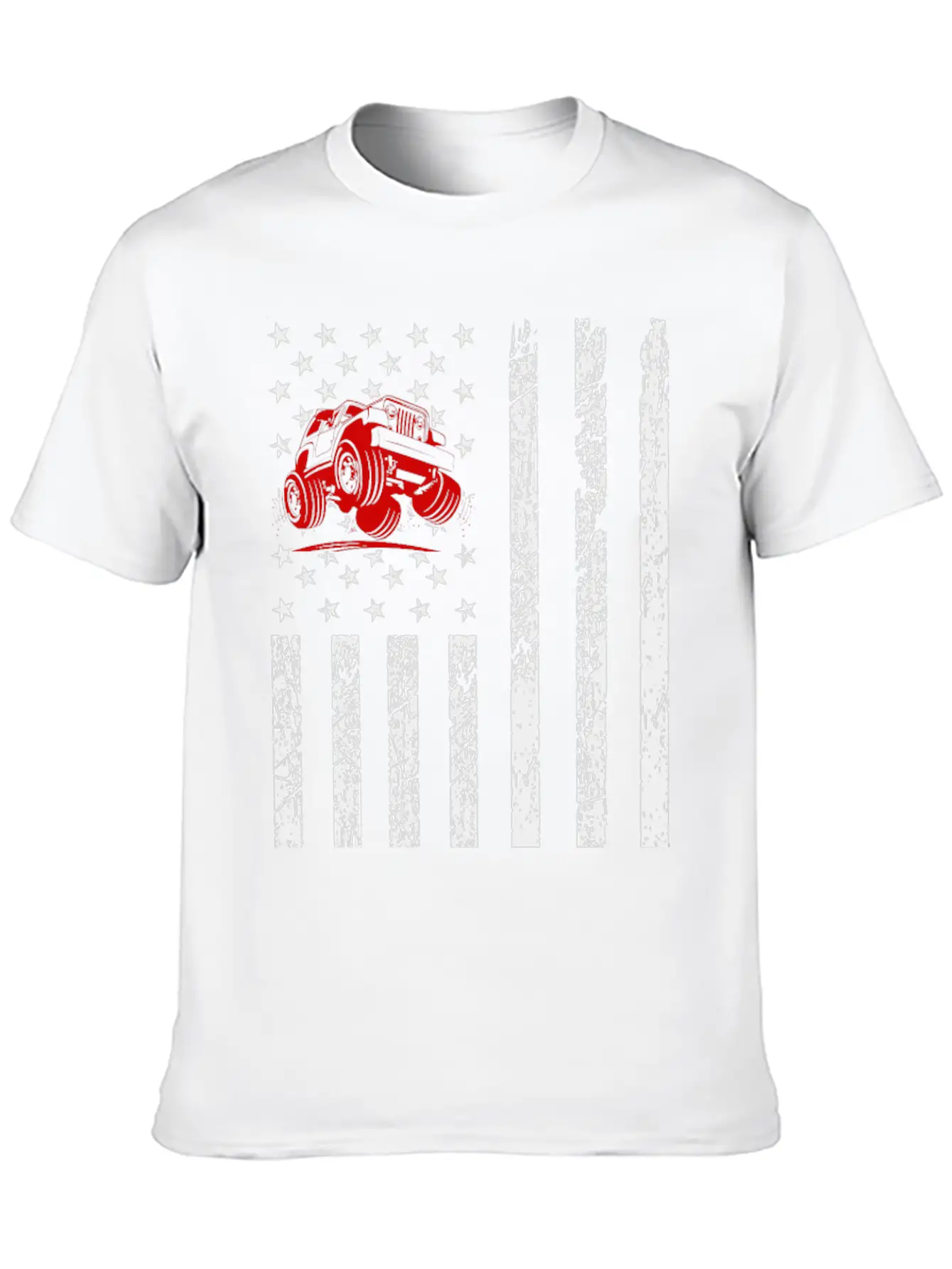 American Flag Jeep Unisex Casual T-Shirt – Clean Design For Daily Comfort