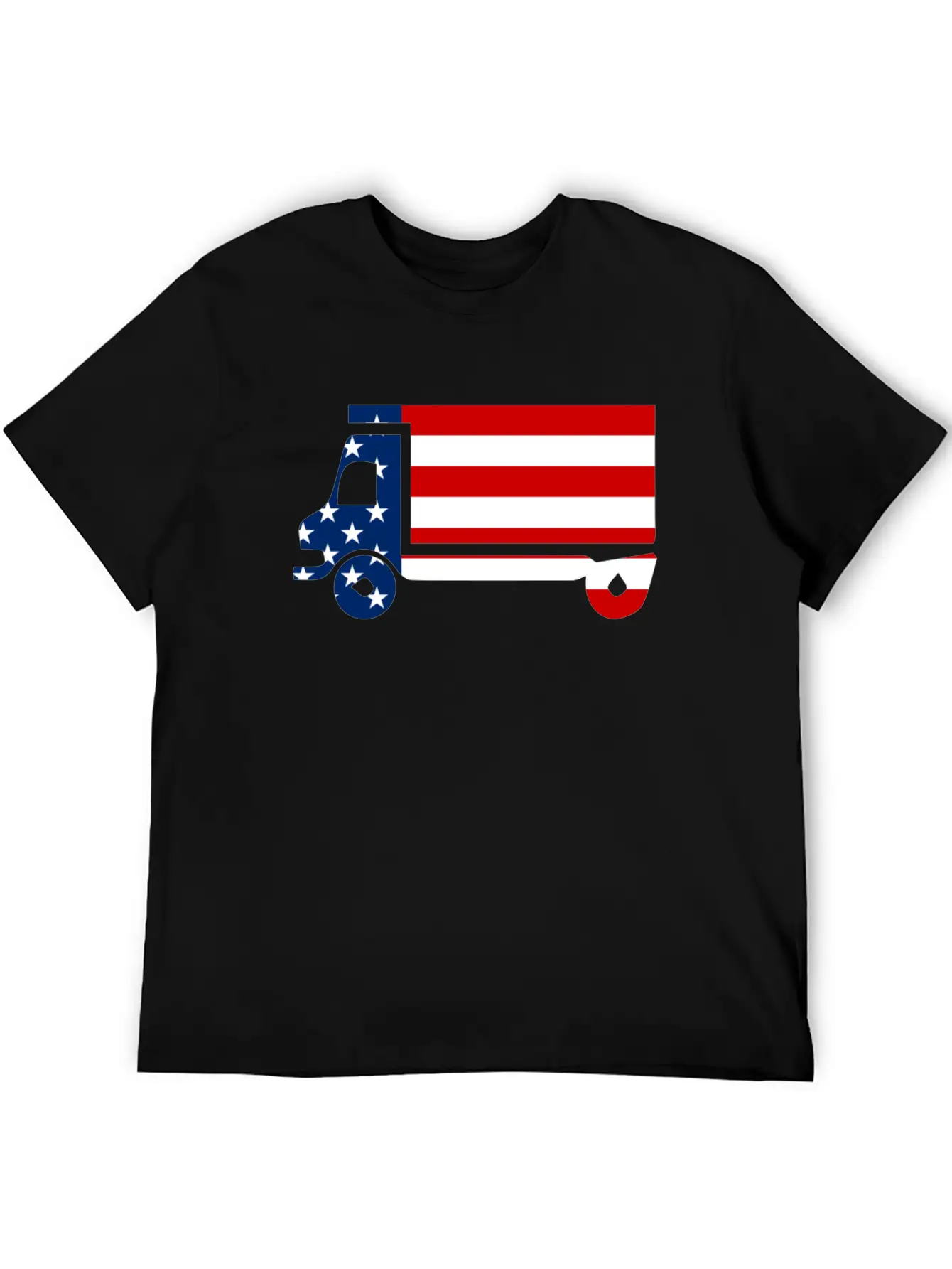 American Flag Truck 4th Of July Stylish Everyday T-Shirt – Unisex Basic Cotton Tee