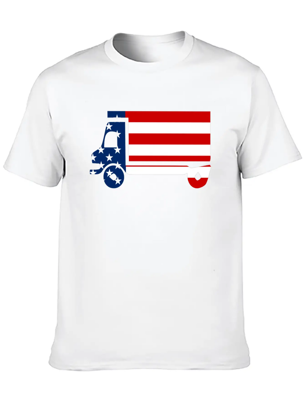 American Flag Truck 4th Of July Stylish Everyday T-Shirt – Unisex Basic Cotton Tee
