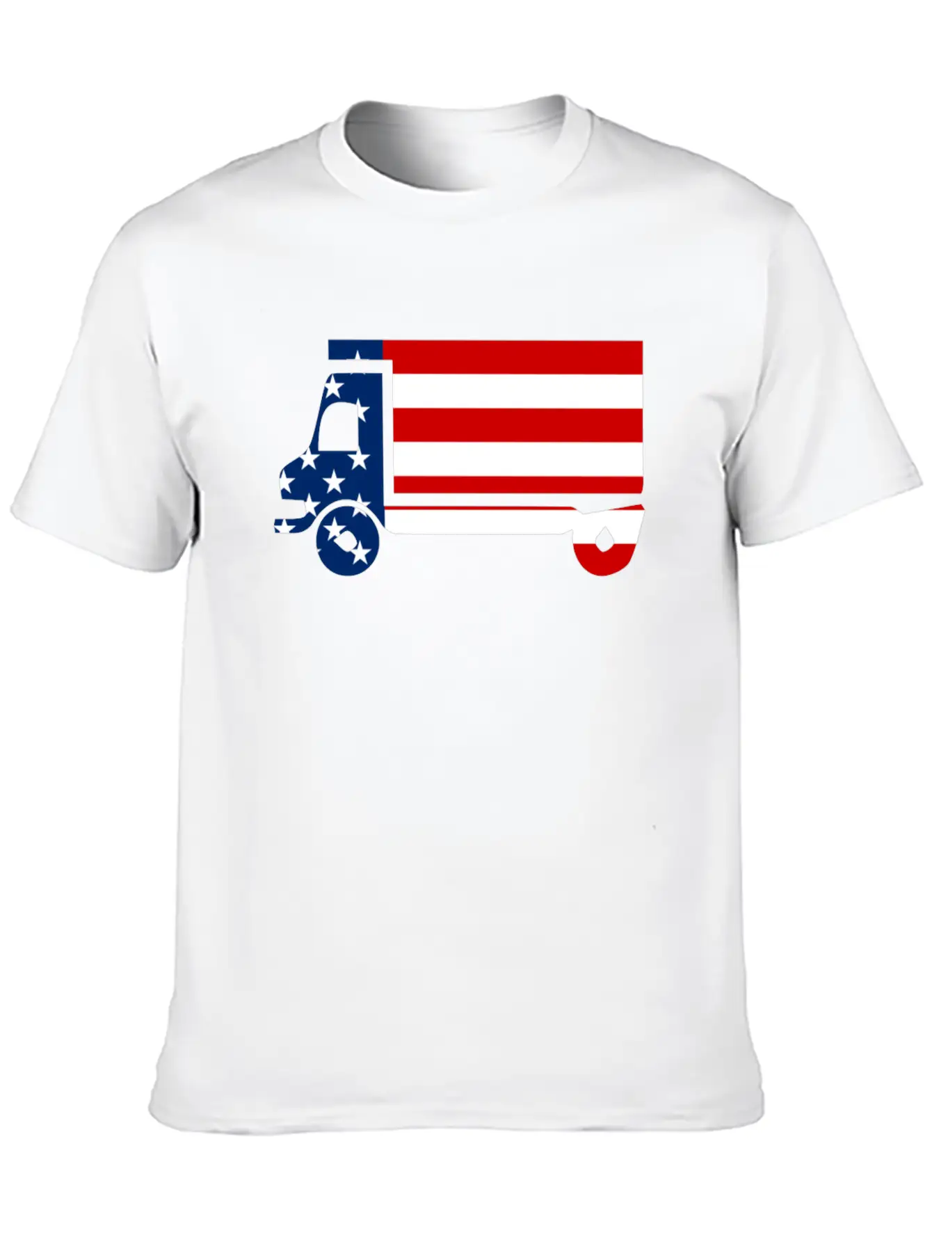 American Flag Truck 4th Of July Stylish Everyday T-Shirt – Unisex Basic Cotton Tee