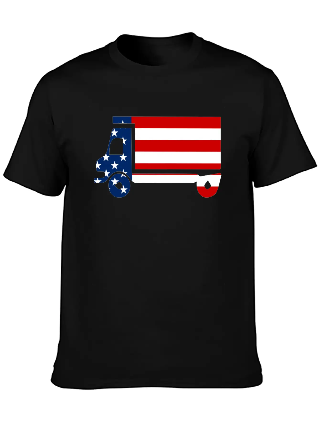 American Flag Truck 4th Of July Stylish Everyday T-Shirt – Unisex Basic Cotton Tee