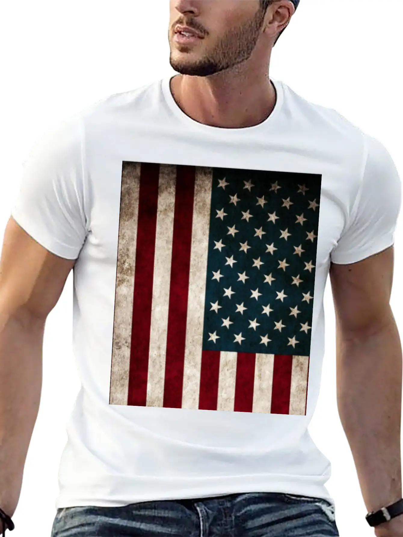 American Flag Unisex Casual T-Shirt – Clean Design For Daily Comfort