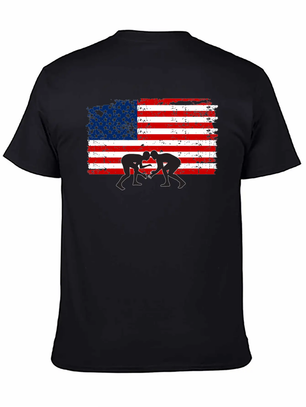 American Flag Wrestling Unisex Short Sleeve Soft Cotton T-Shirt – Casual Everyday Wear