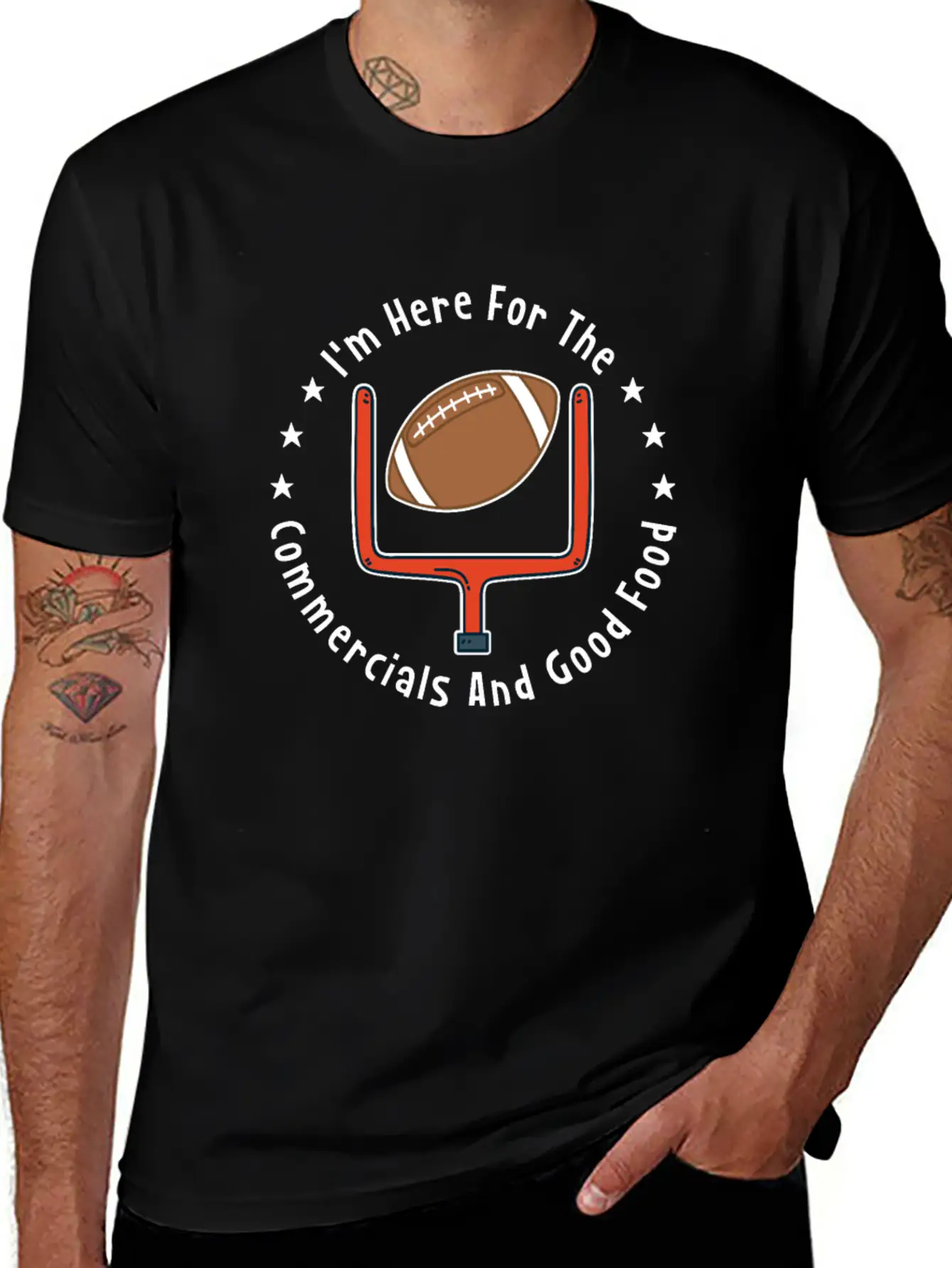 American Football Commercials And Food Essential Cotton Tee For Daily Outfits – Unisex Style