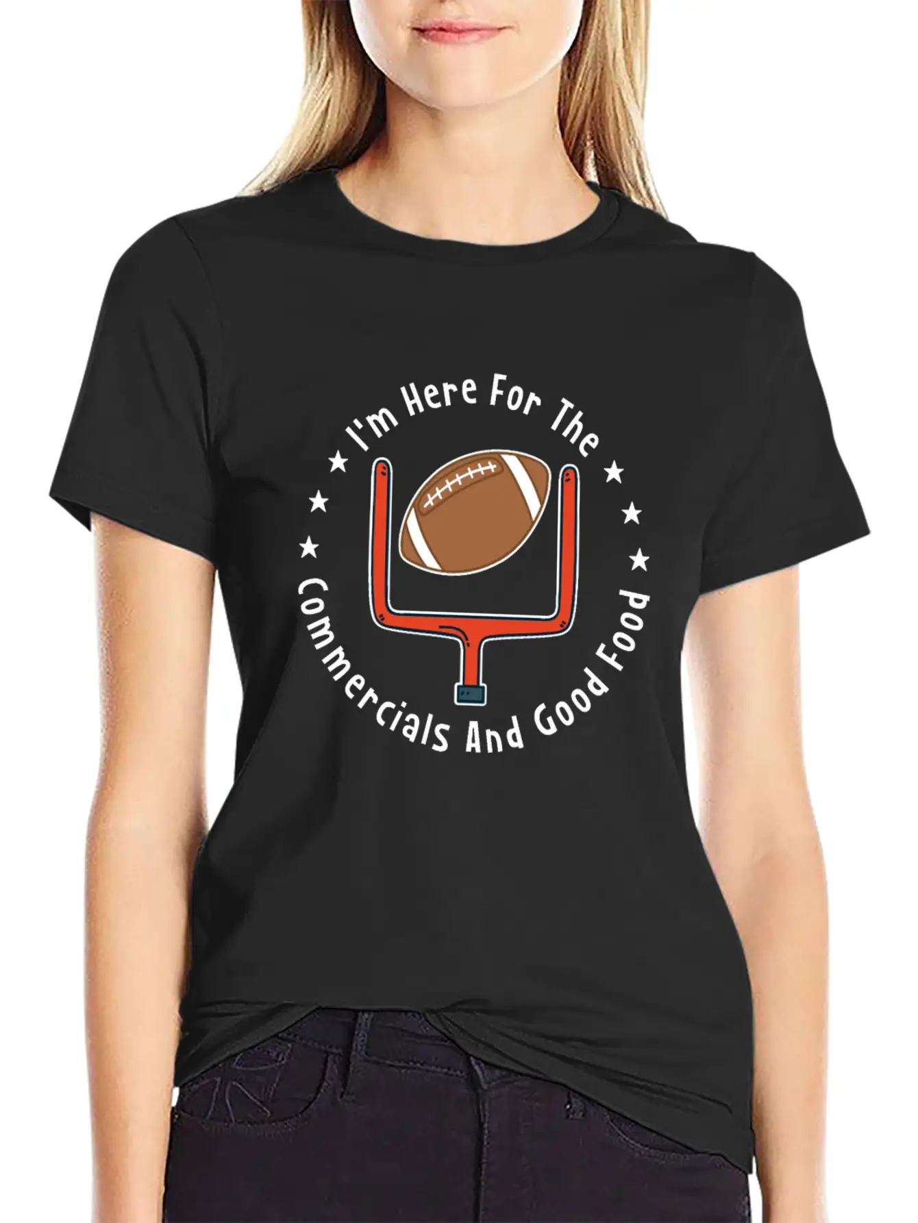 American Football Commercials And Food Essential Cotton Tee For Daily Outfits – Unisex Style