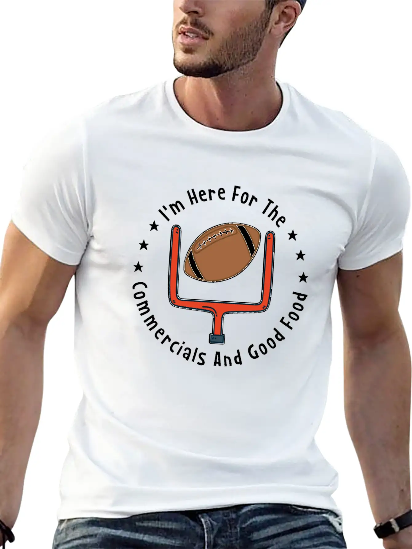 American Football Commercials And Food Essential Cotton Tee For Daily Outfits – Unisex Style