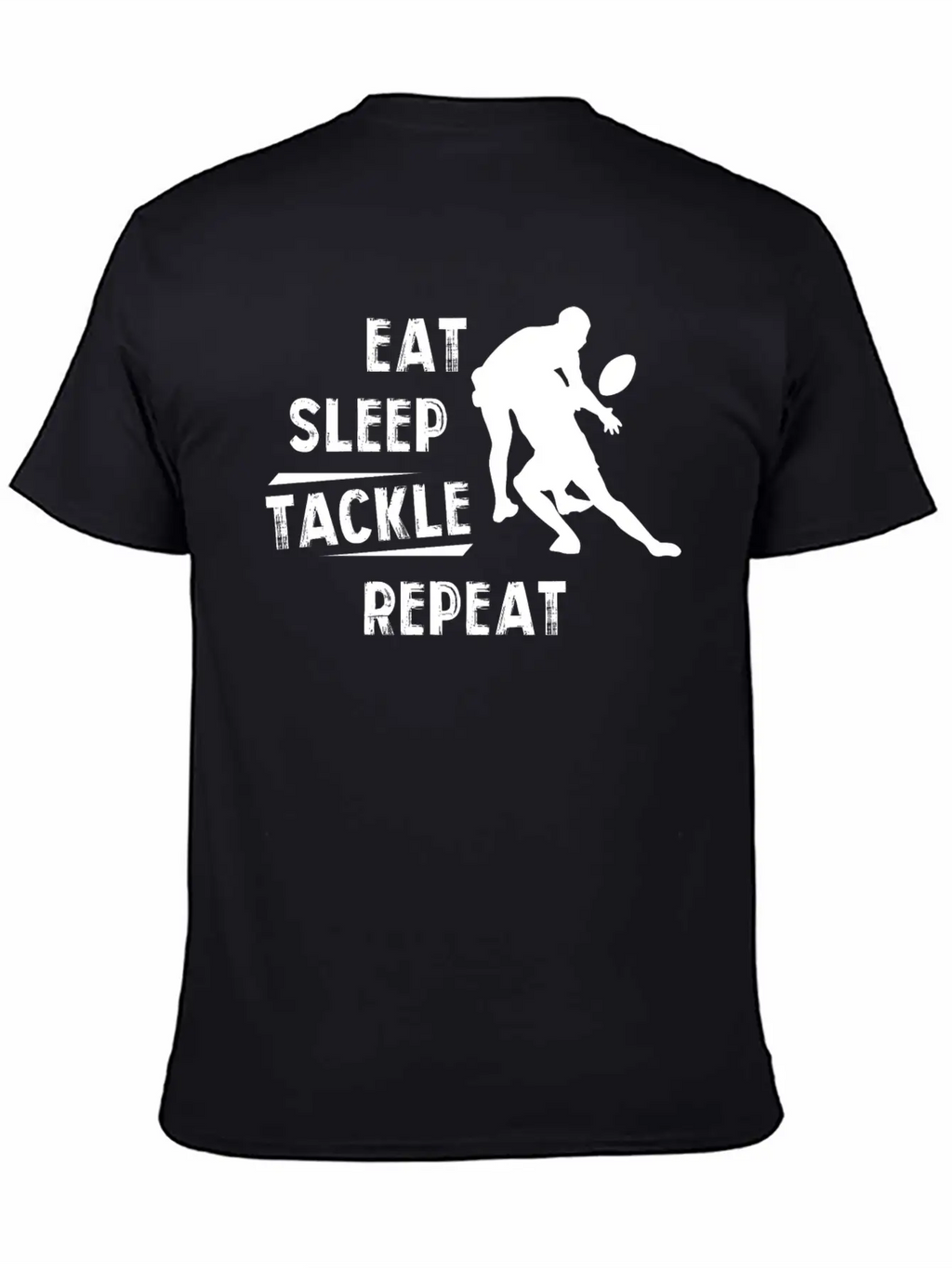 American Football Eat Sleep Tackle Repeat Unisex Short Sleeve Soft Cotton T-Shirt – Casual Everyday Wear