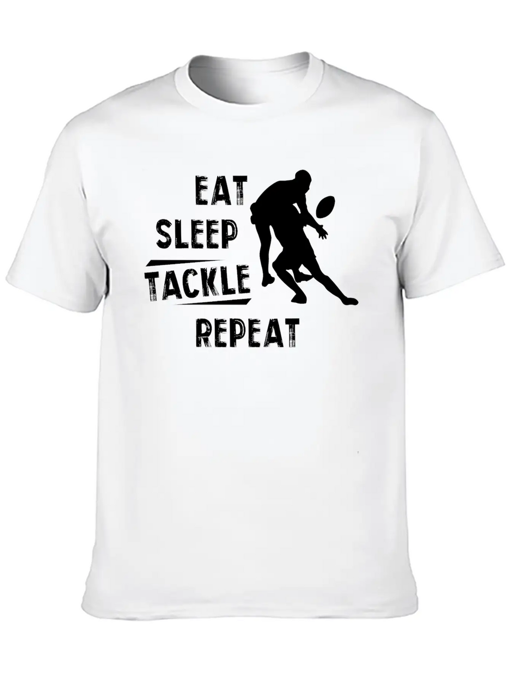 American Football Eat Sleep Tackle Repeat Unisex Short Sleeve Soft Cotton T-Shirt – Casual Everyday Wear