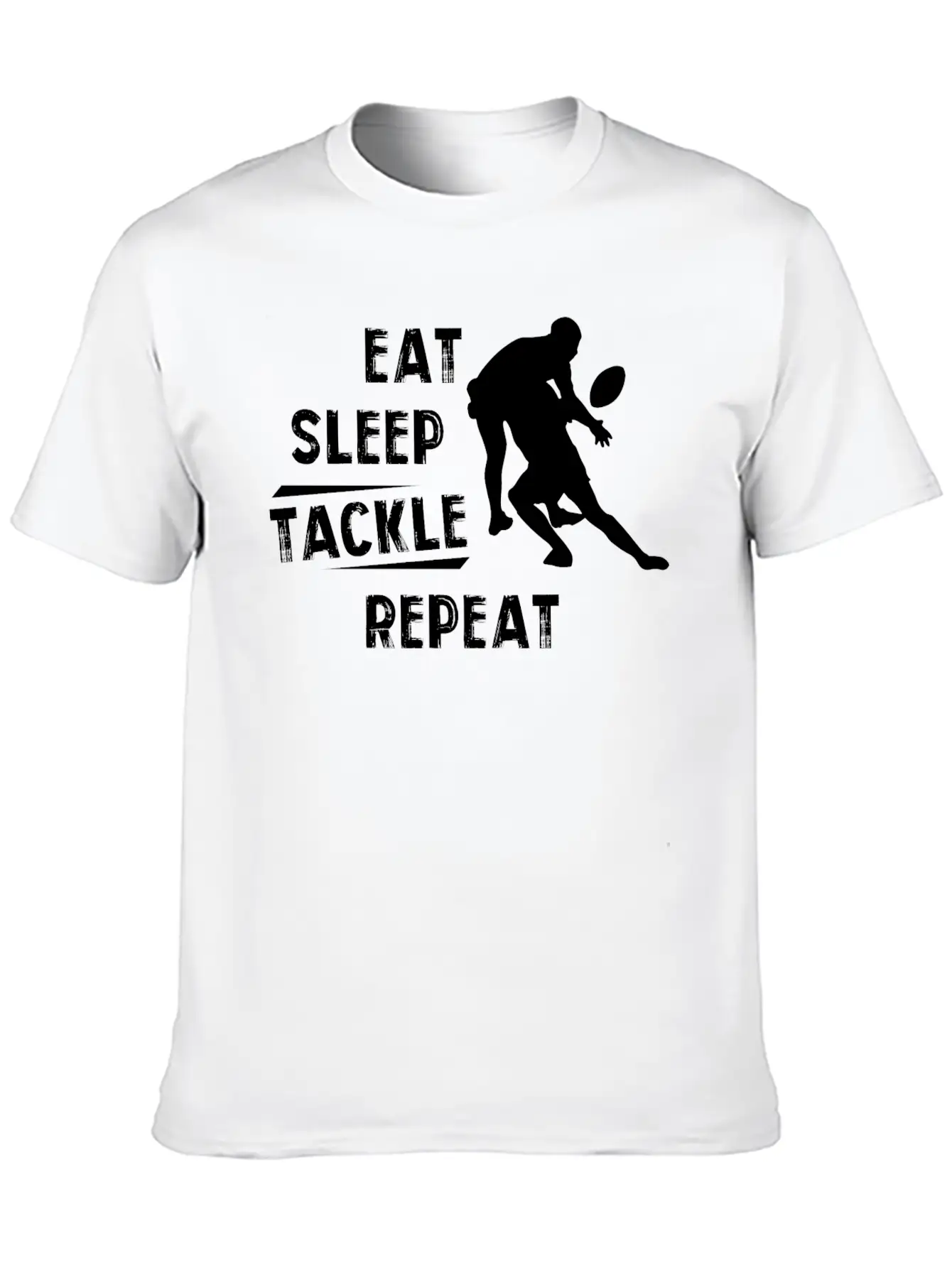 American Football Eat Sleep Tackle Repeat Unisex Short Sleeve Soft Cotton T-Shirt – Casual Everyday Wear