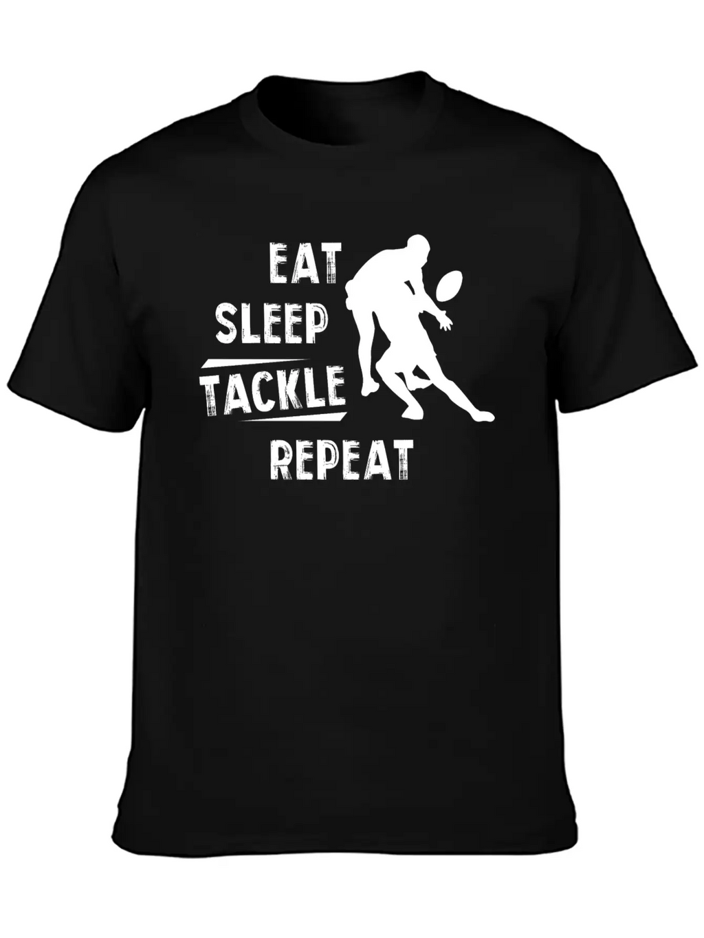 American Football Eat Sleep Tackle Repeat Unisex Short Sleeve Soft Cotton T-Shirt – Casual Everyday Wear