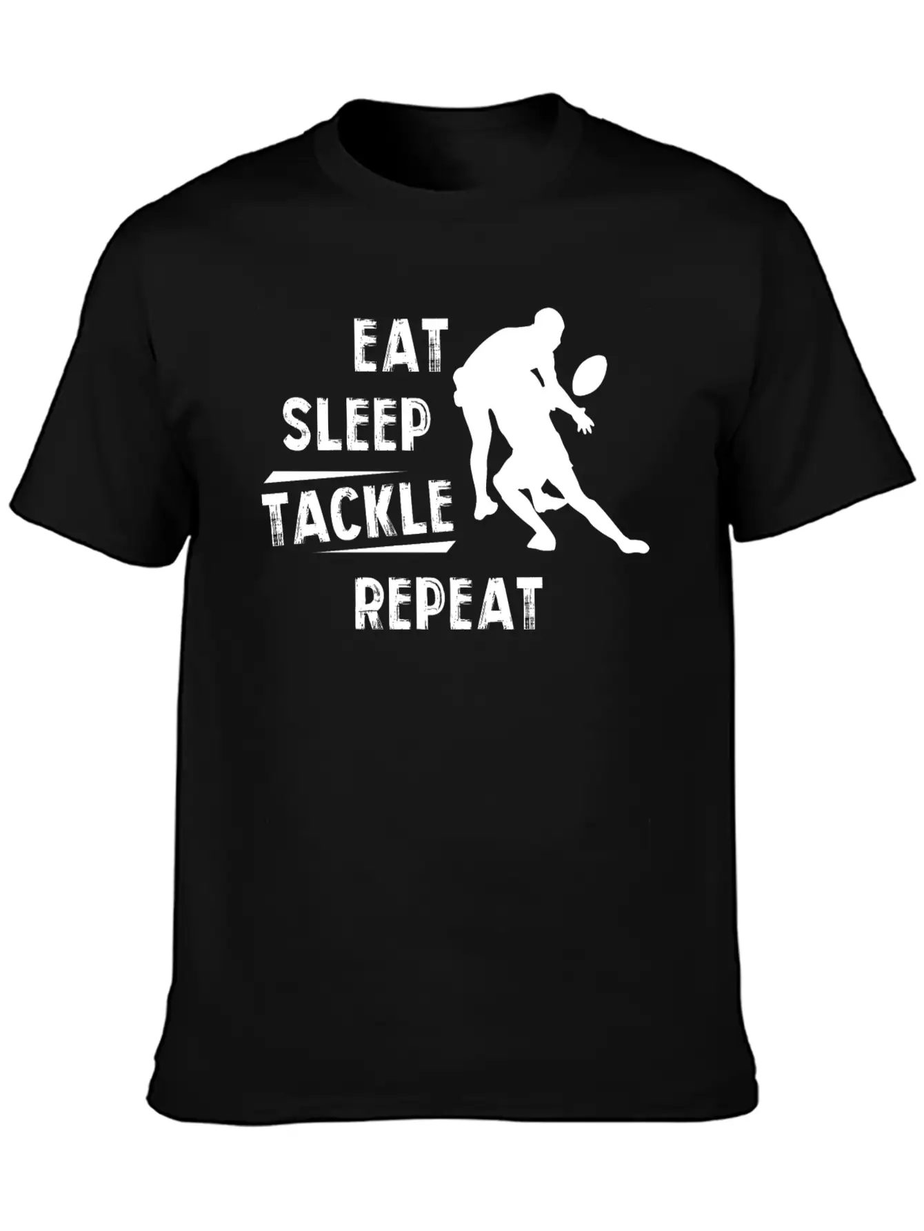American Football Eat Sleep Tackle Repeat Unisex Short Sleeve Soft Cotton T-Shirt – Casual Everyday Wear