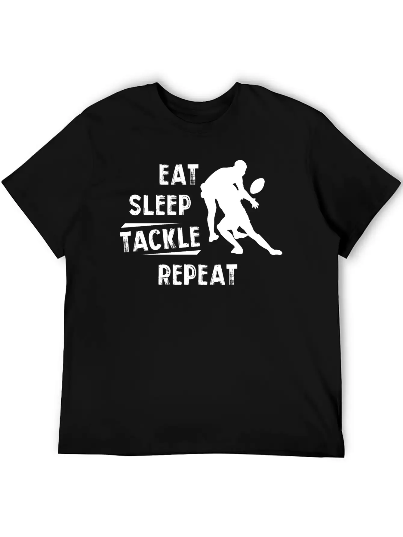 American Football Eat Sleep Tackle Repeat Unisex Short Sleeve Soft Cotton T-Shirt – Casual Everyday Wear