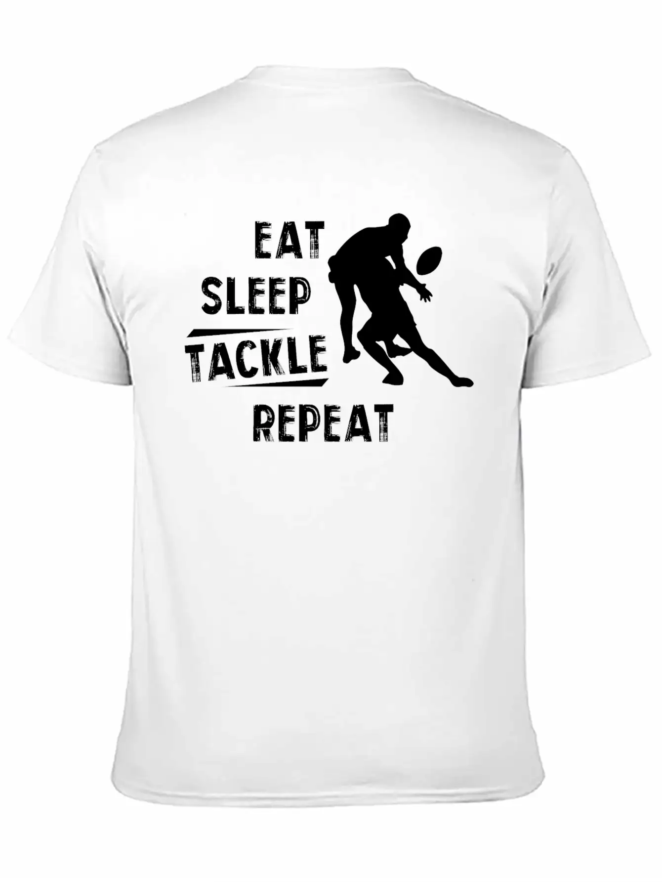 American Football Eat Sleep Tackle Repeat Unisex Short Sleeve Soft Cotton T-Shirt – Casual Everyday Wear