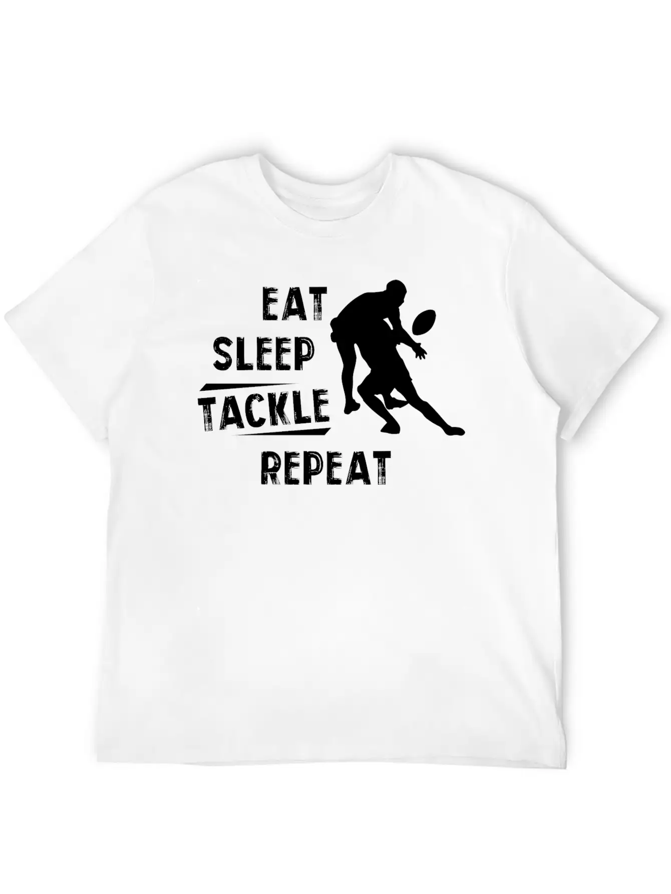 American Football Eat Sleep Tackle Repeat Unisex Short Sleeve Soft Cotton T-Shirt – Casual Everyday Wear