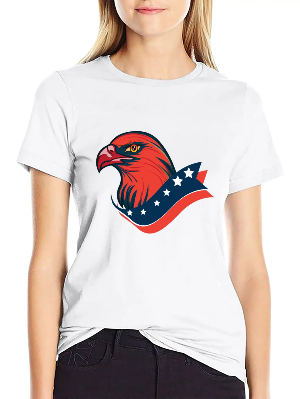 American Red Eagle, Patriotic American Eagle Unisex Short Sleeve Soft Cotton T-Shirt – Casual Everyday Wear