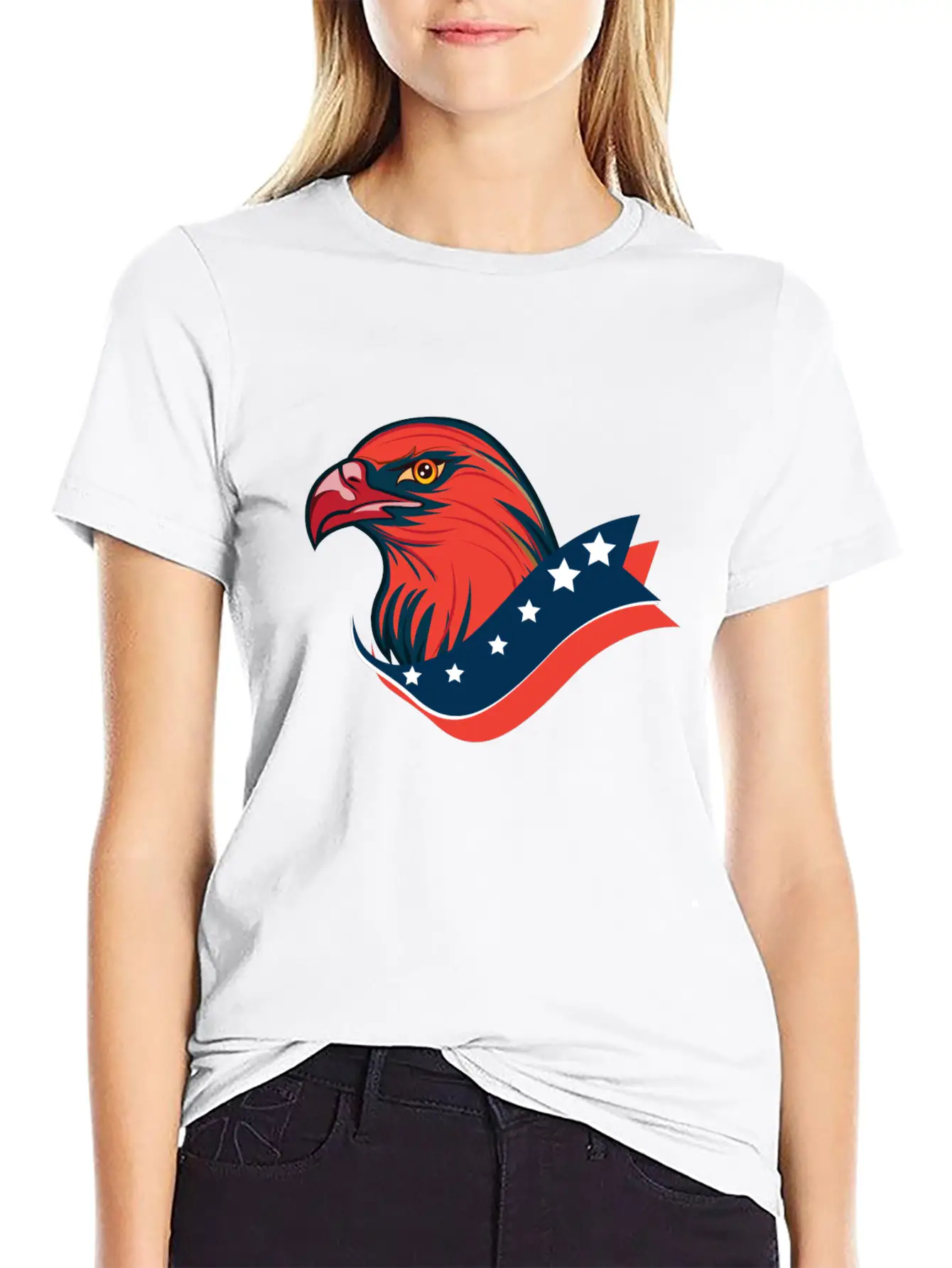 American Red Eagle, Patriotic American Eagle Unisex Short Sleeve Soft Cotton T-Shirt – Casual Everyday Wear