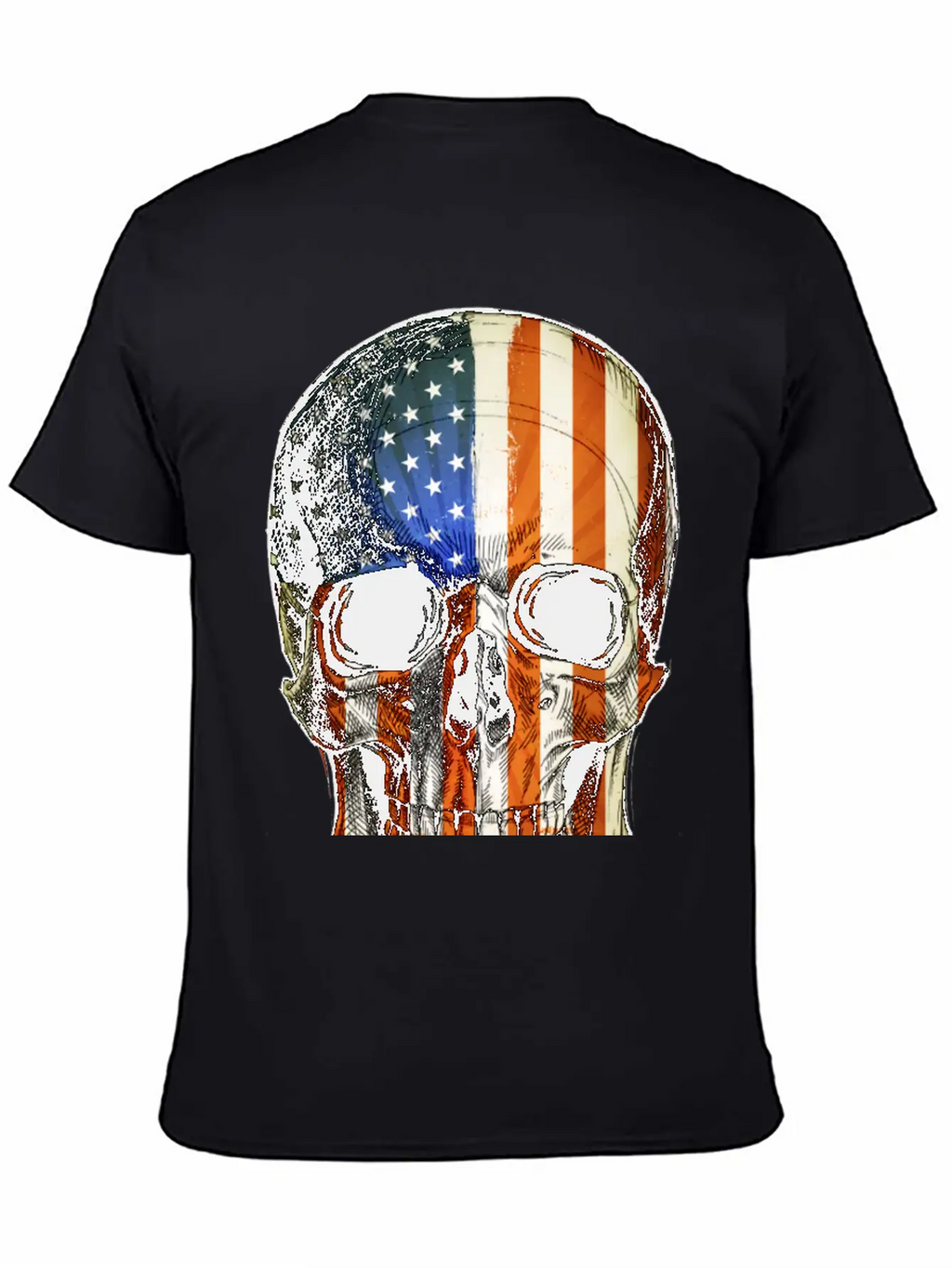 American Vintage Flag Skull - Gift Idea USA Stylish Everyday T-Shirt – Unisex Basic Cotton Tee