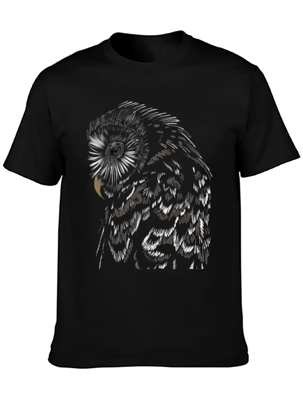 "An Owl's Sorrow" Jamie's Hand-Drawn Collection Breathable Soft Cotton T-Shirt – Timeless Casual Look