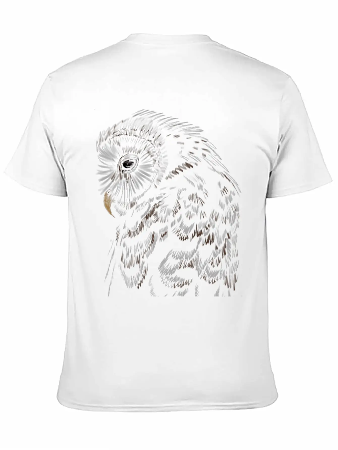 "An Owl's Sorrow" Jamie's Hand-Drawn Collection Breathable Soft Cotton T-Shirt – Timeless Casual Look