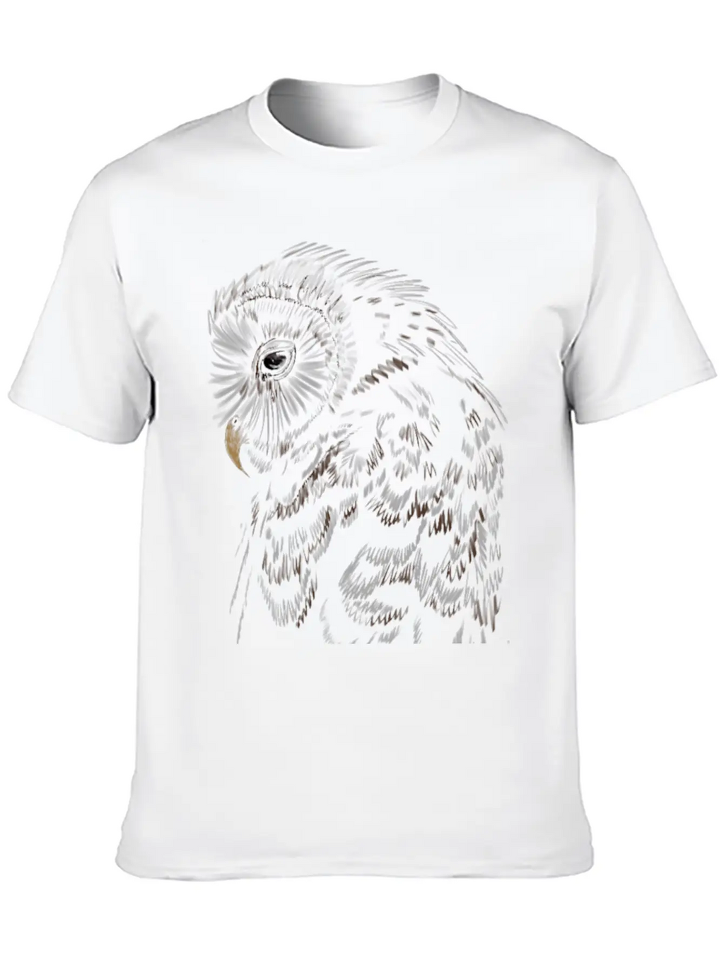 "An Owl's Sorrow" Jamie's Hand-Drawn Collection Breathable Soft Cotton T-Shirt – Timeless Casual Look