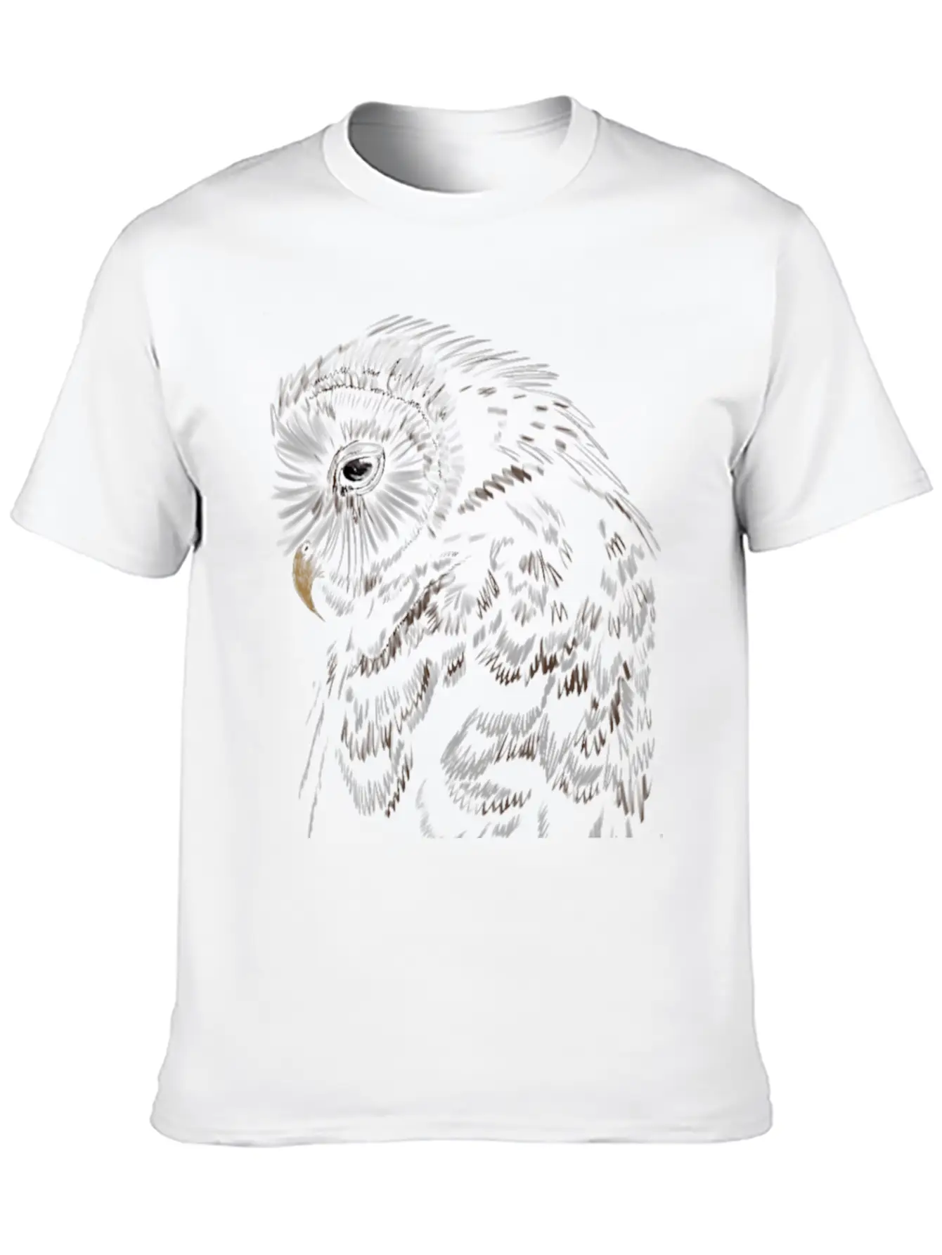 "An Owl's Sorrow" Jamie's Hand-Drawn Collection Breathable Soft Cotton T-Shirt – Timeless Casual Look