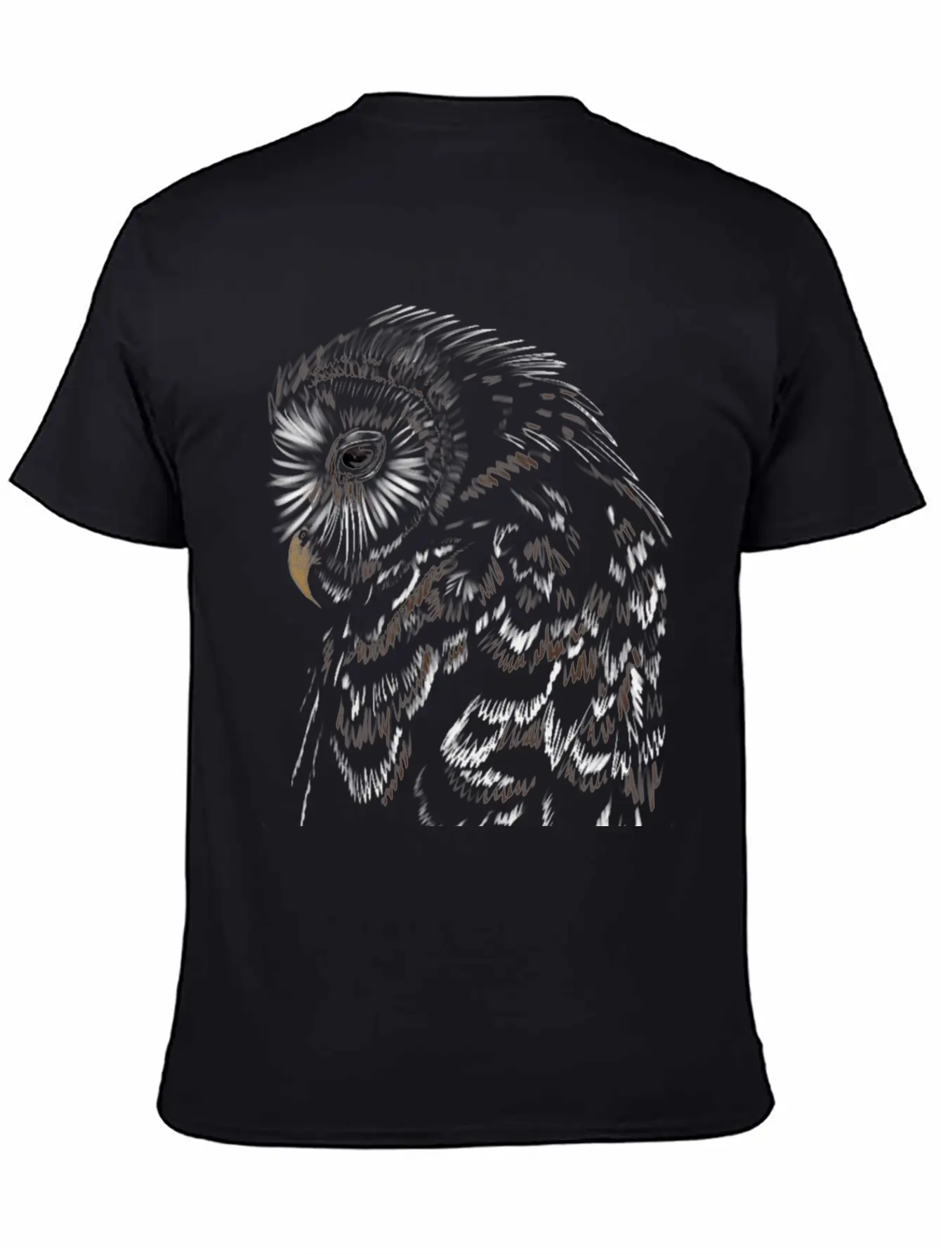 "An Owl's Sorrow" Jamie's Hand-Drawn Collection Breathable Soft Cotton T-Shirt – Timeless Casual Look