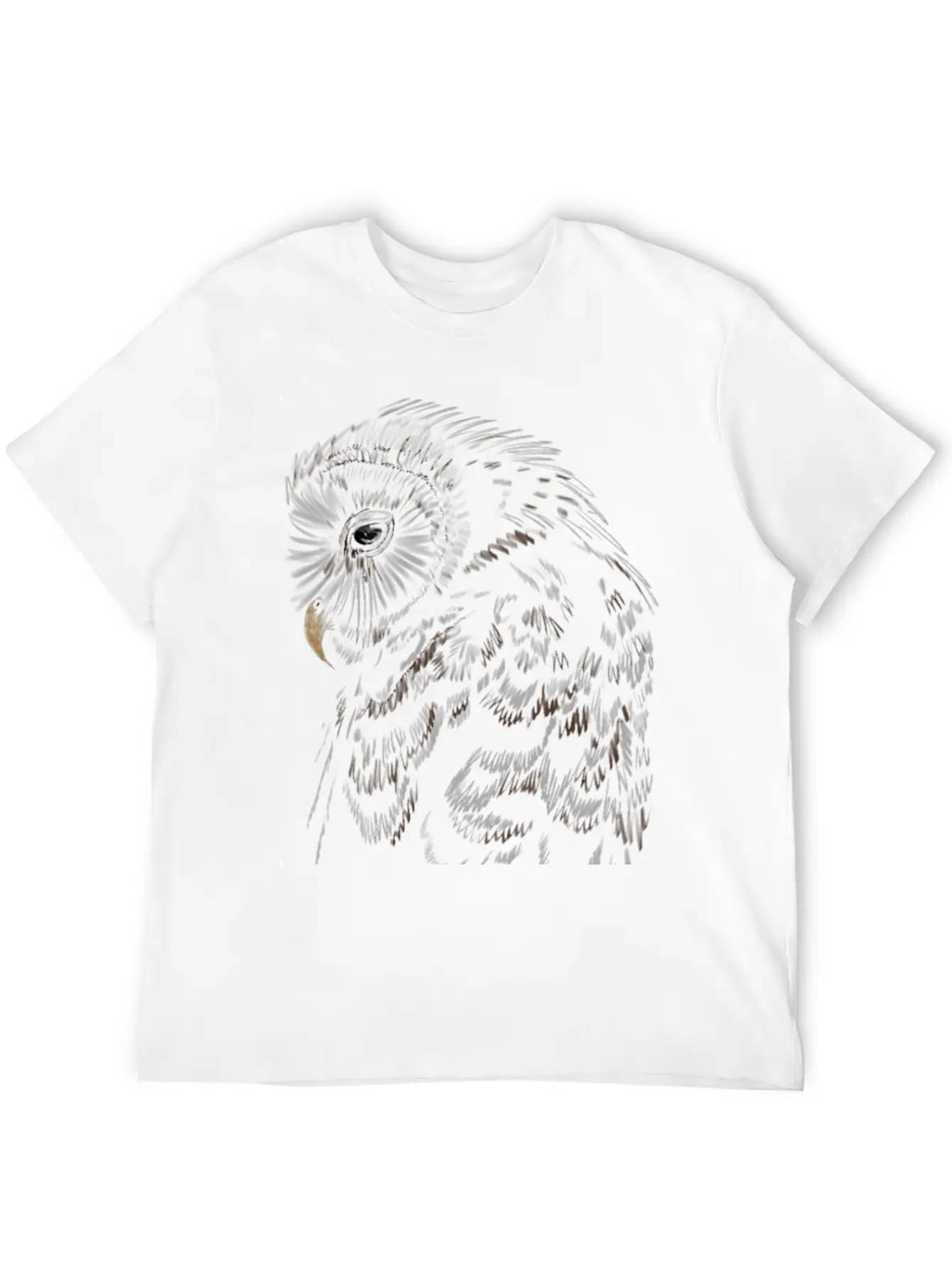 "An Owl's Sorrow" Jamie's Hand-Drawn Collection Breathable Soft Cotton T-Shirt – Timeless Casual Look