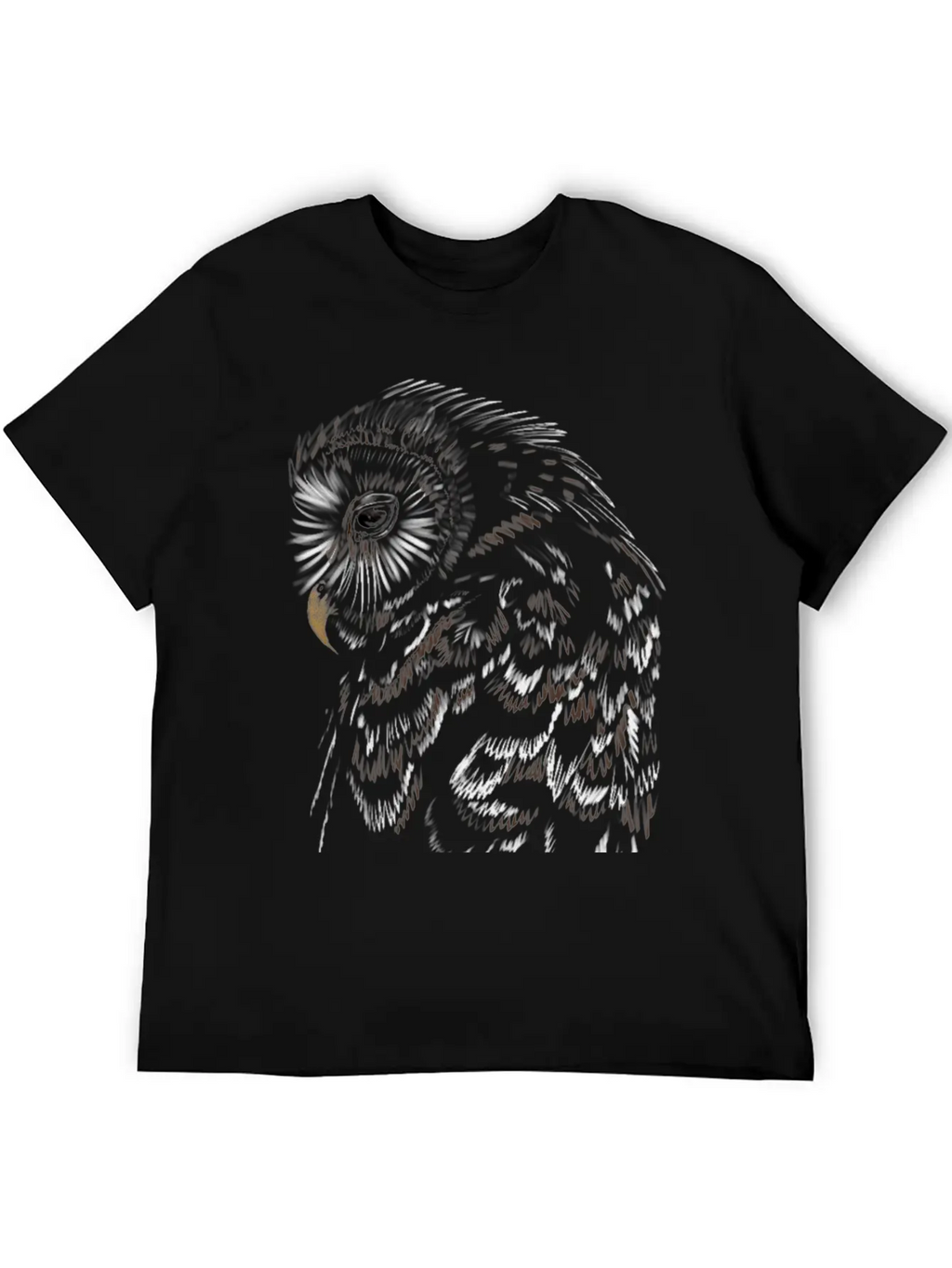 "An Owl's Sorrow" Jamie's Hand-Drawn Collection Breathable Soft Cotton T-Shirt – Timeless Casual Look