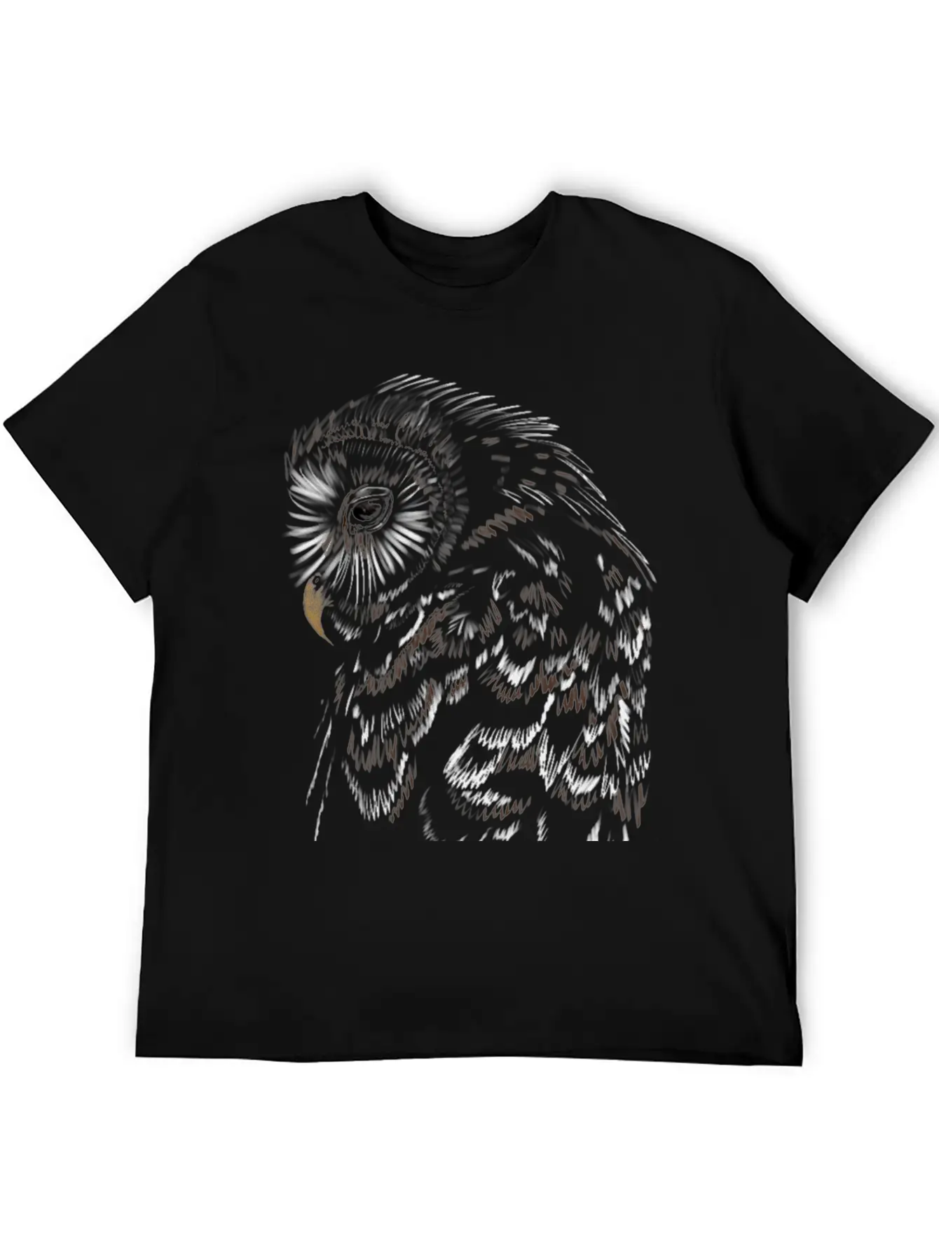 "An Owl's Sorrow" Jamie's Hand-Drawn Collection Breathable Soft Cotton T-Shirt – Timeless Casual Look