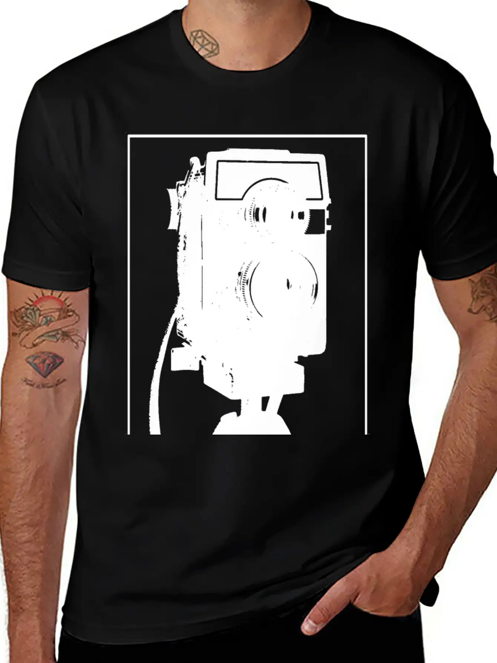 Analogue Camera On Tripod Unisex Casual T-Shirt – Clean Design For Daily Comfort