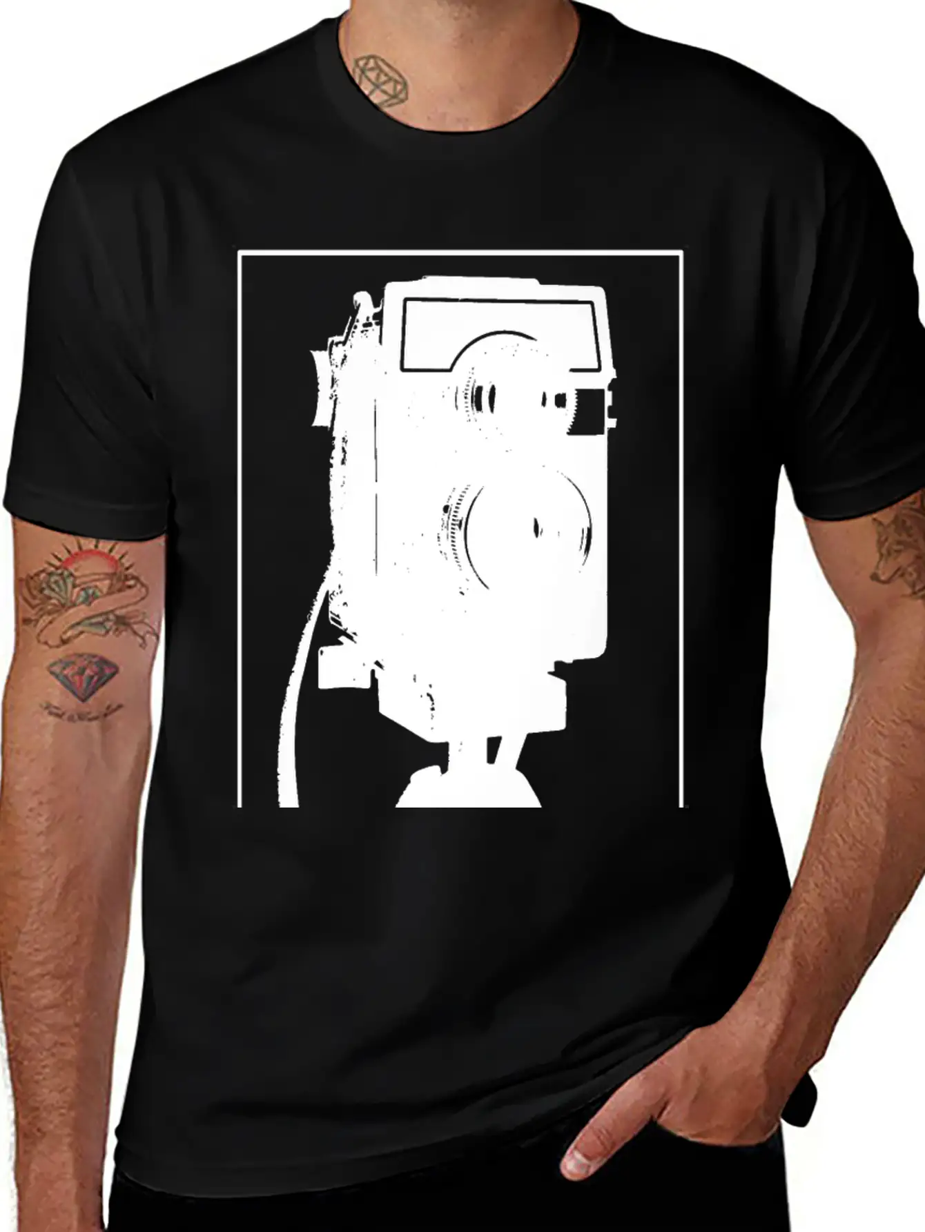Analogue Camera On Tripod Unisex Casual T-Shirt – Clean Design For Daily Comfort